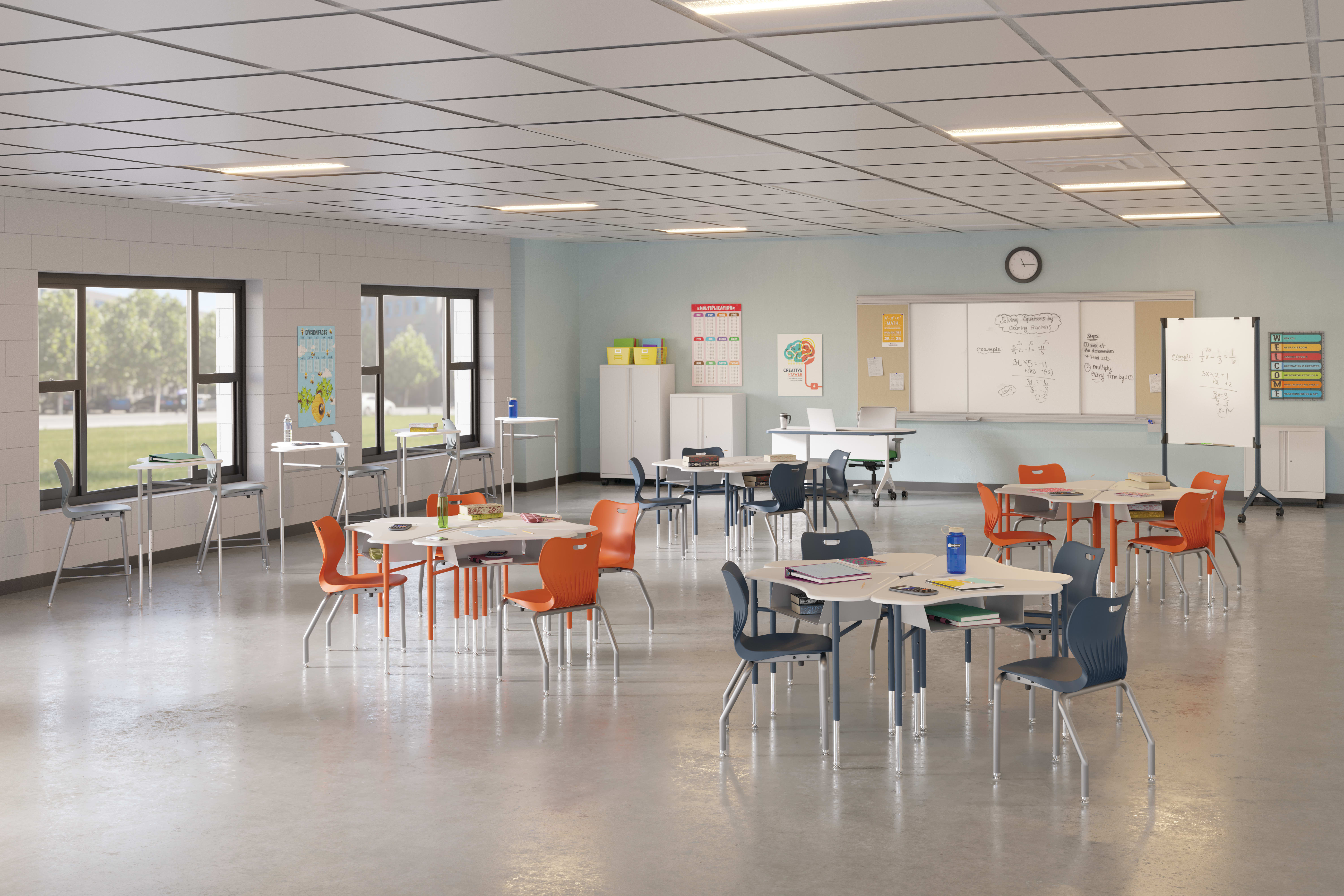 SmartLink Seating and Storage with SmartLink Tables. Motivate Markerboard.