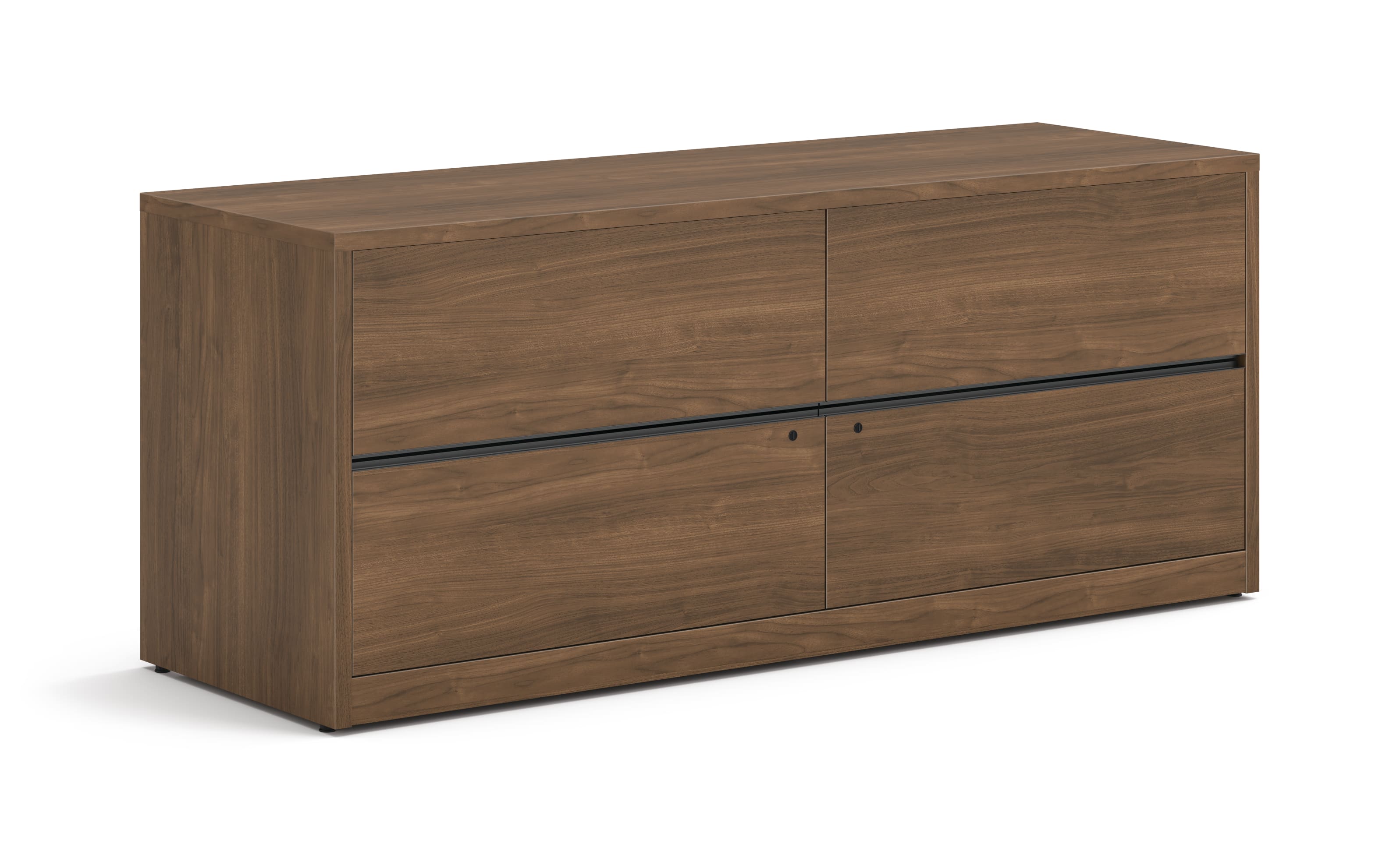 Credenza with two lateral files on a white background
