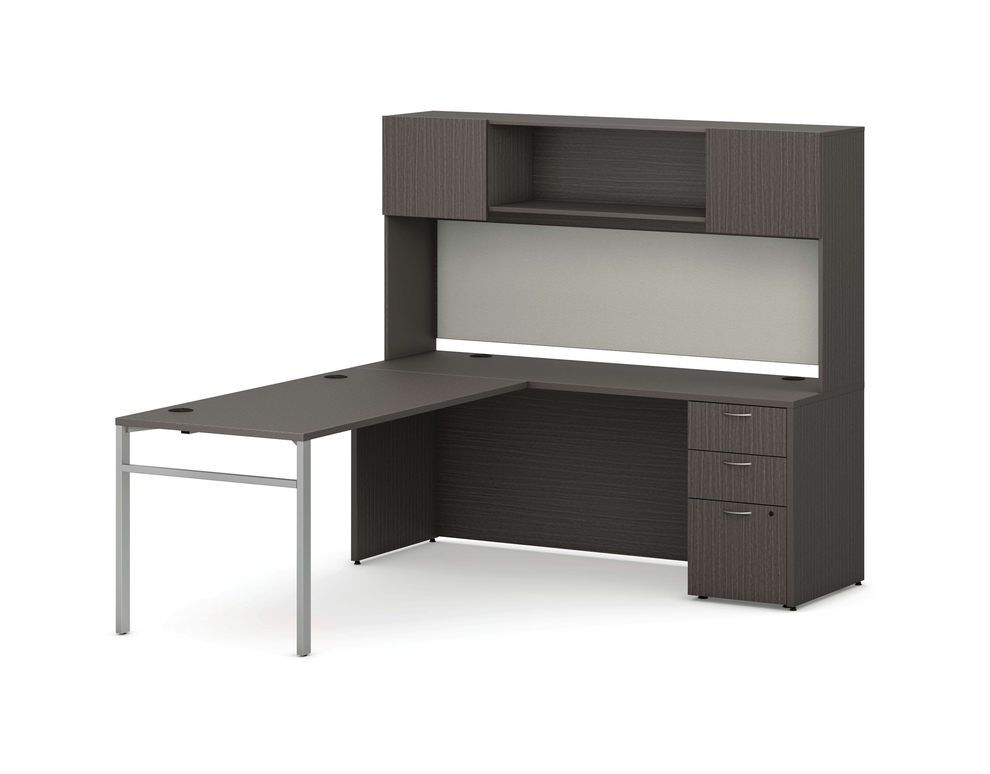 Mod L-Station Desk Typical With H-Leg