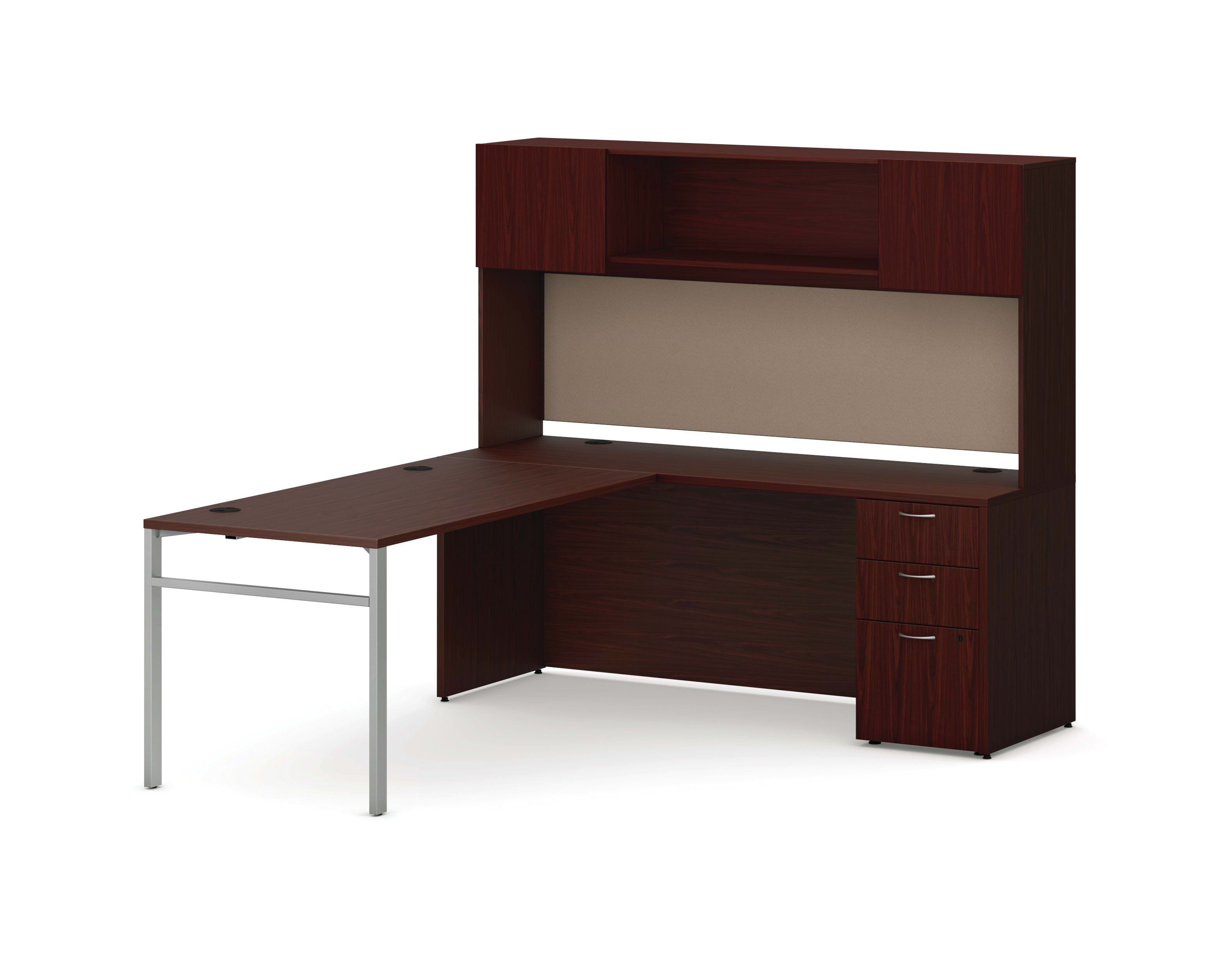Mod L-Station Desk Typical With H-Leg