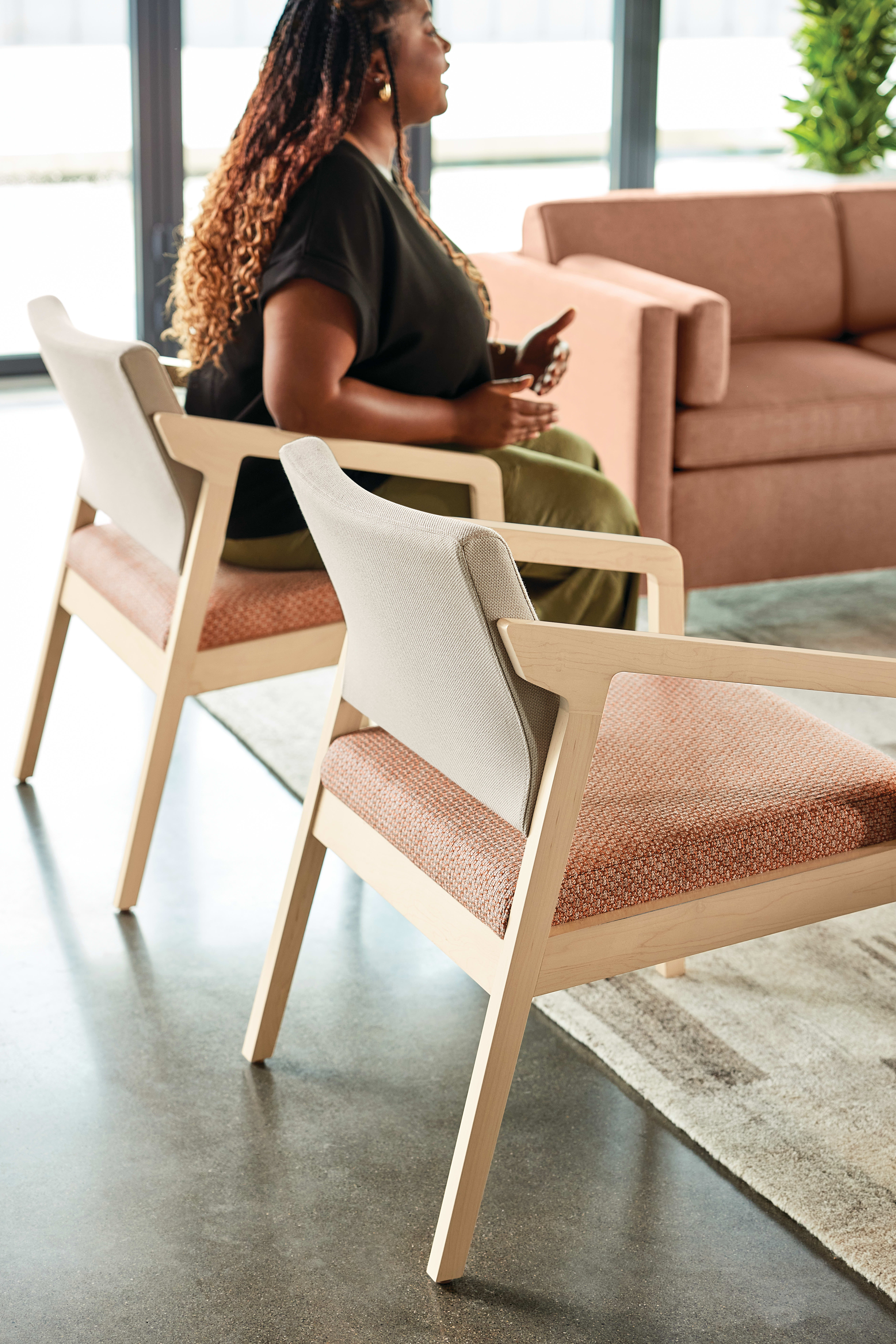 Confer chair with West Hill sofa