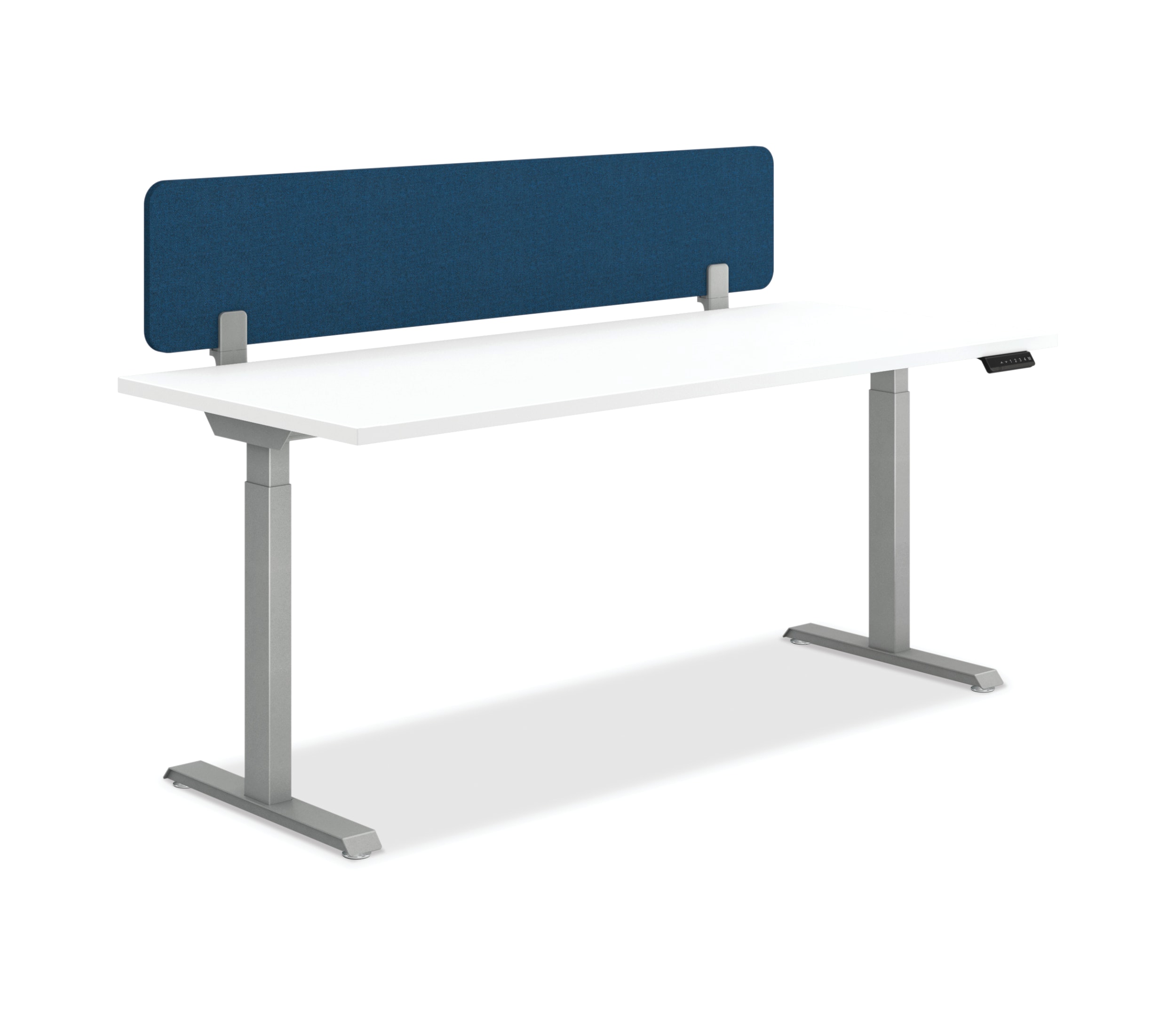 Fabric Up Mount Universal Screens shown with Coordinate desking