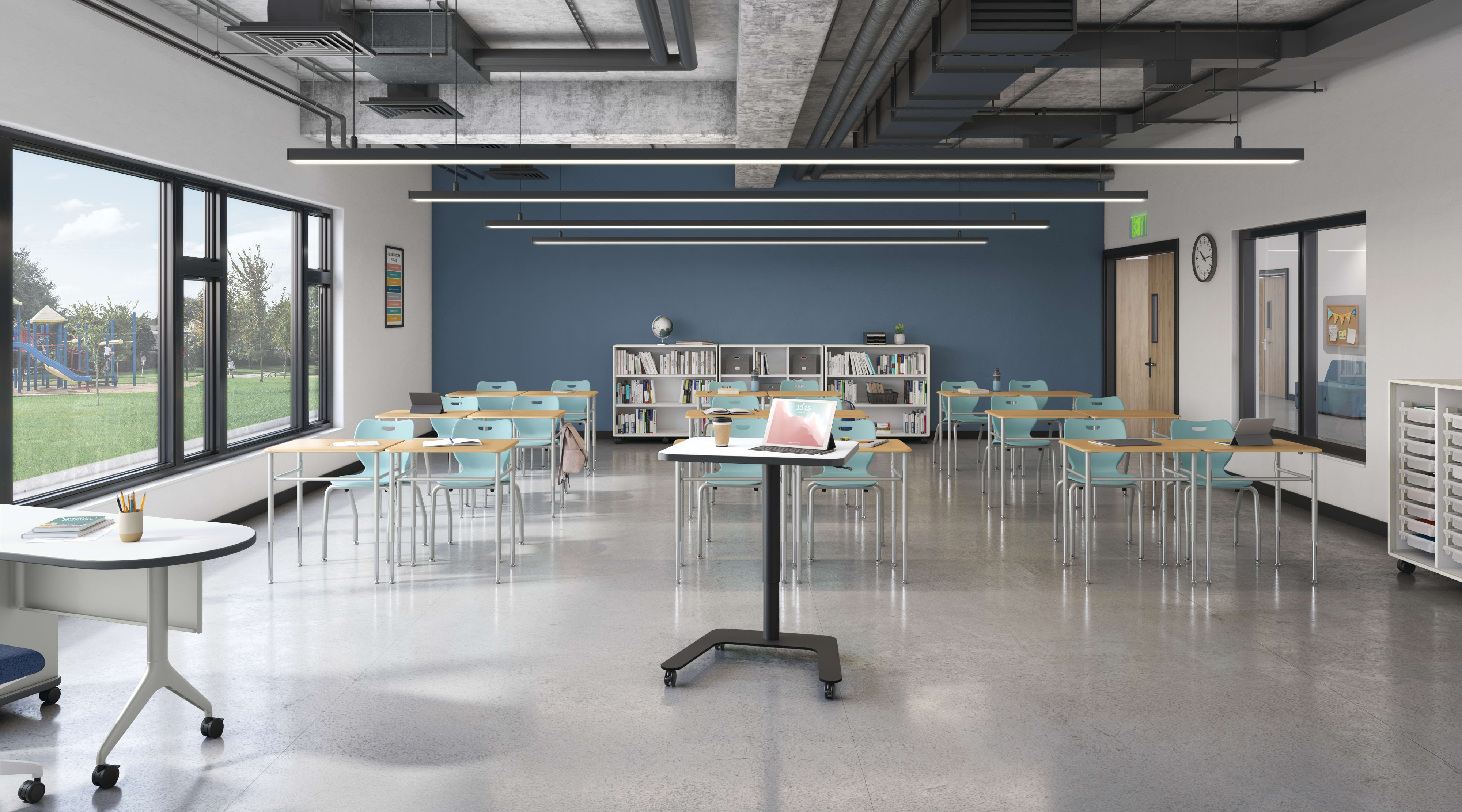 Roll Call Lectern with SmartLink Desking and Seating