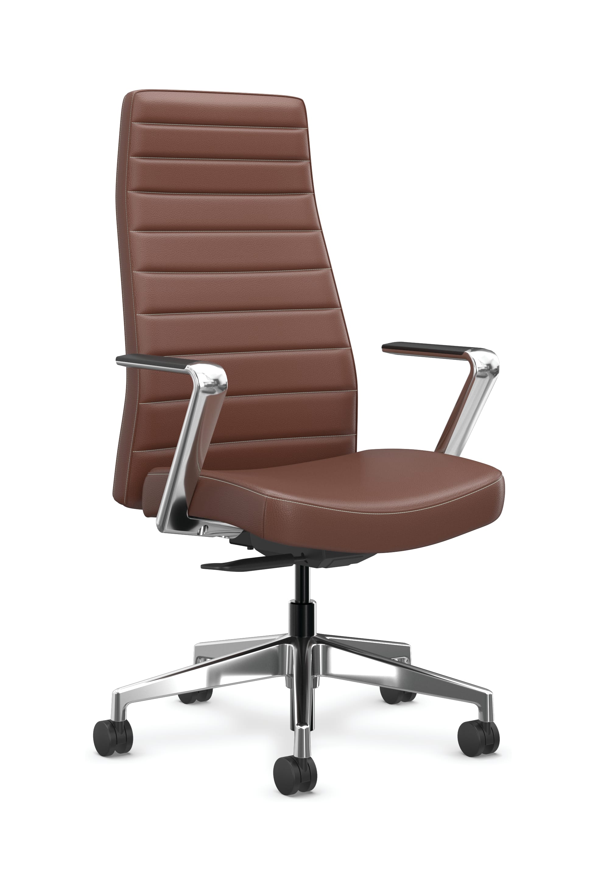 Cofi executive high-back chair with channel stitch shown in leather