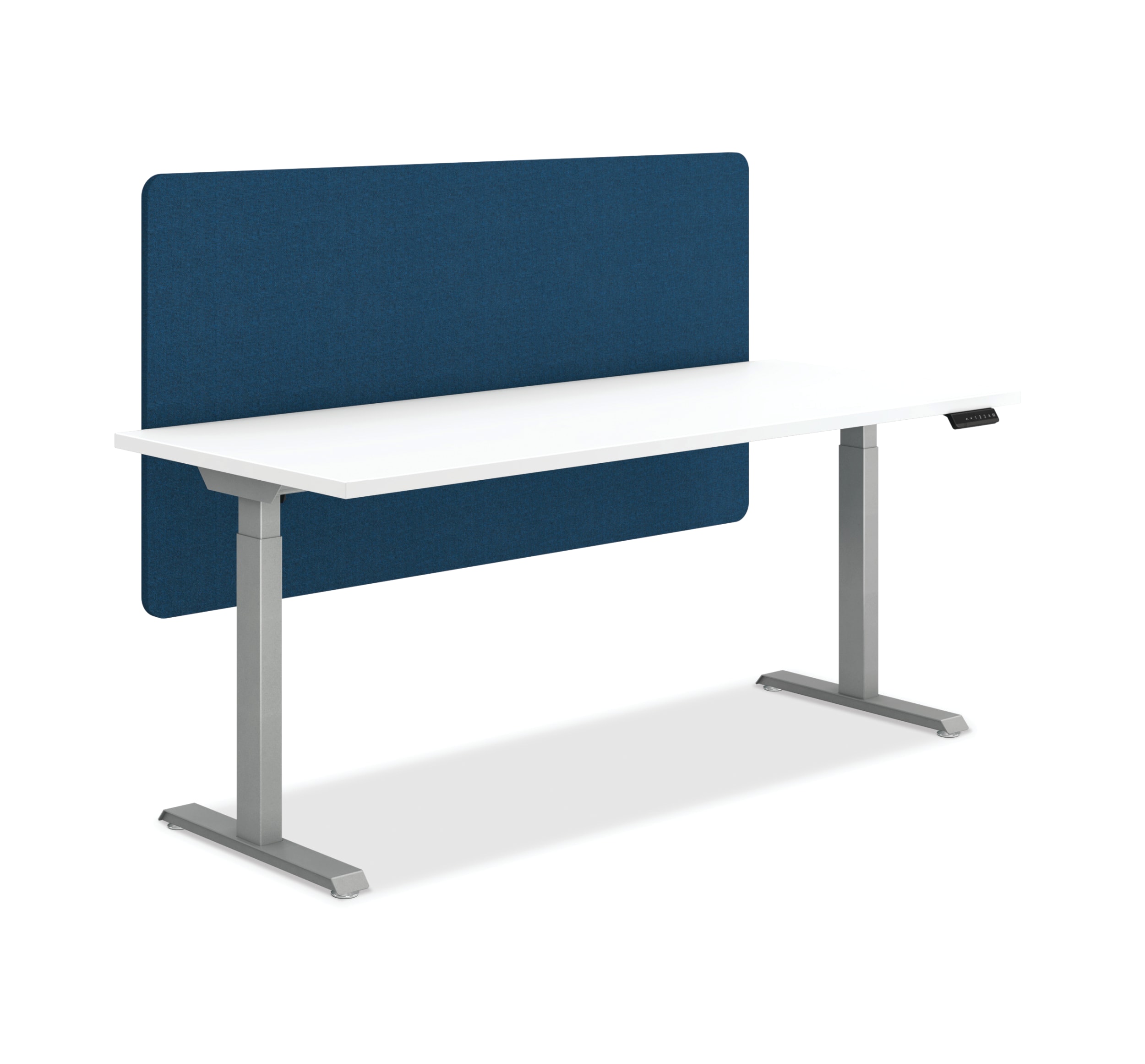 Fabric Fixed Above/Below Universal Screens shown with Coordinate desking