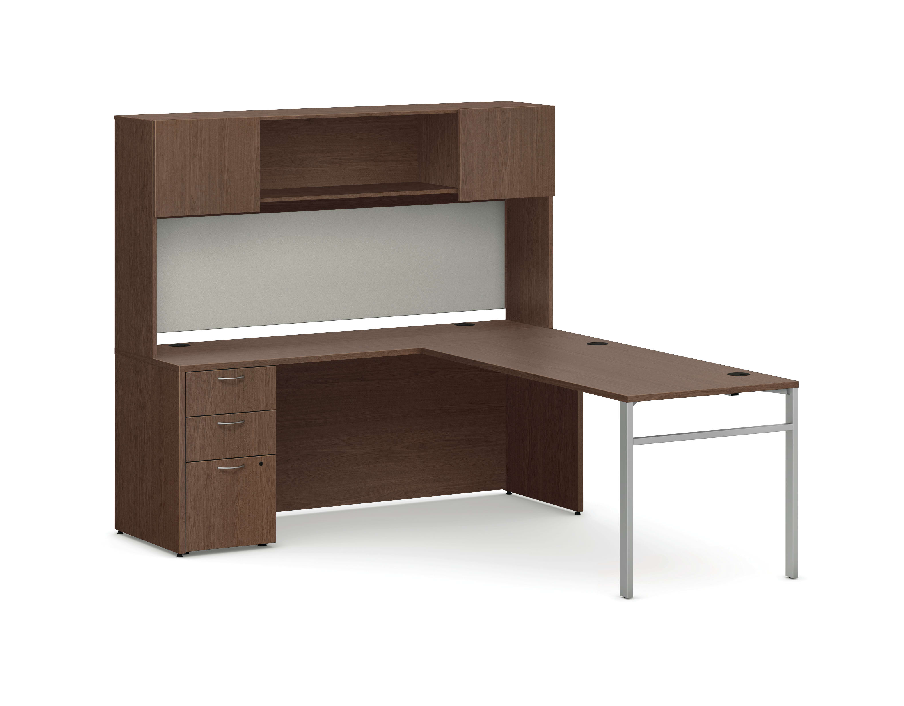 Mod L-Station Desk Typical With H-Leg