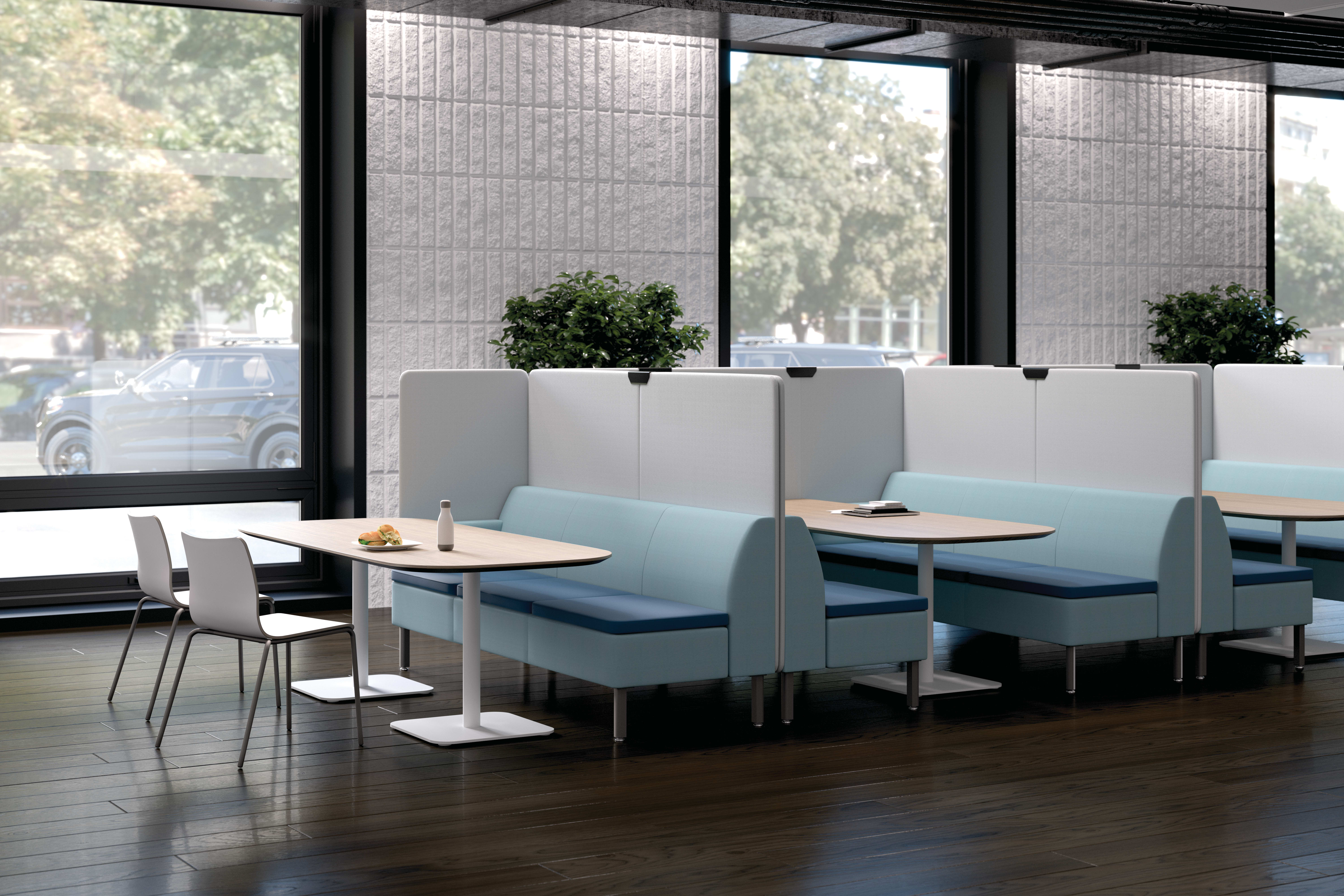 Astir Seating and Ruck Seating with Birk Tables.