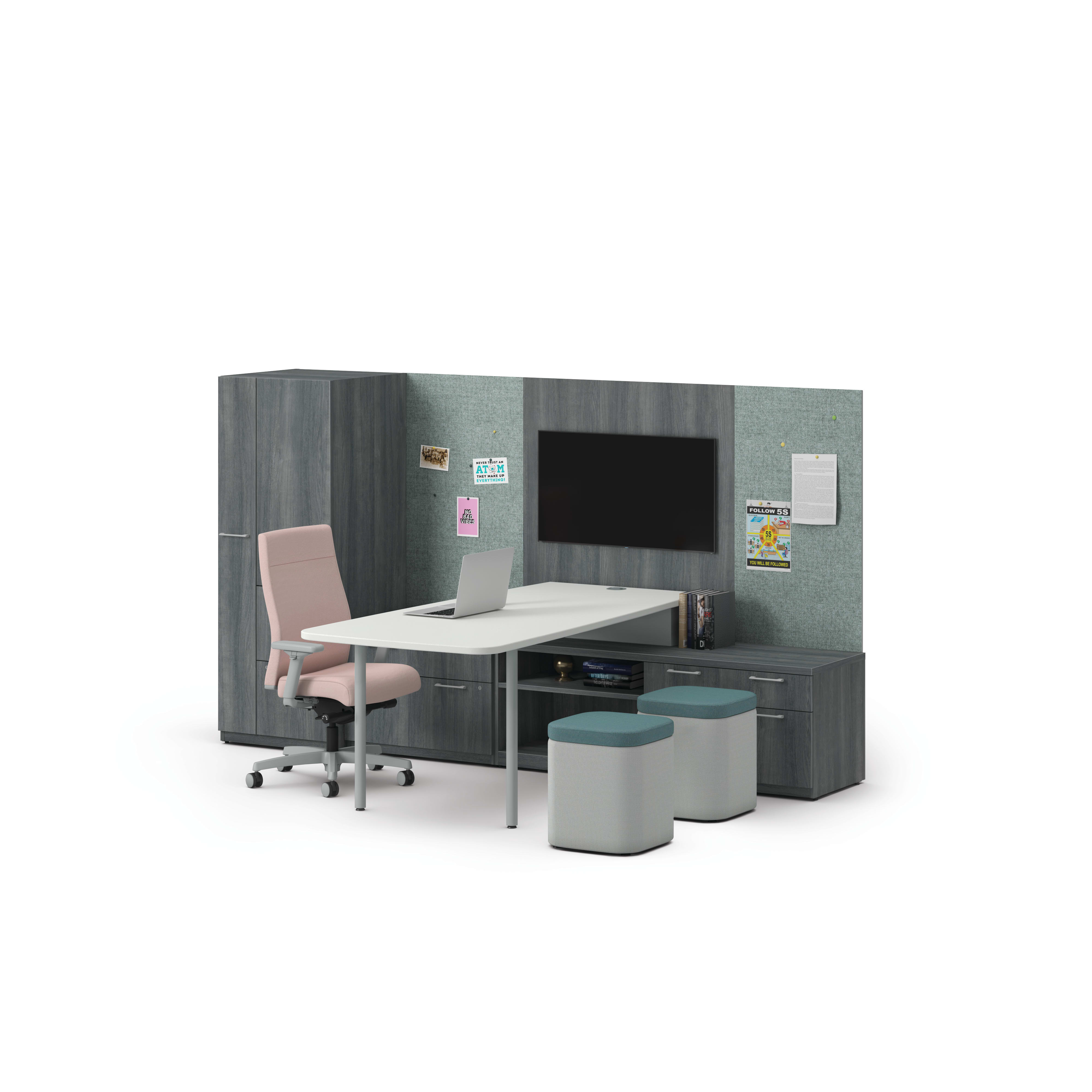 Concinnity Desks with Ignition and Astir Seating, and Workwall Tiles.