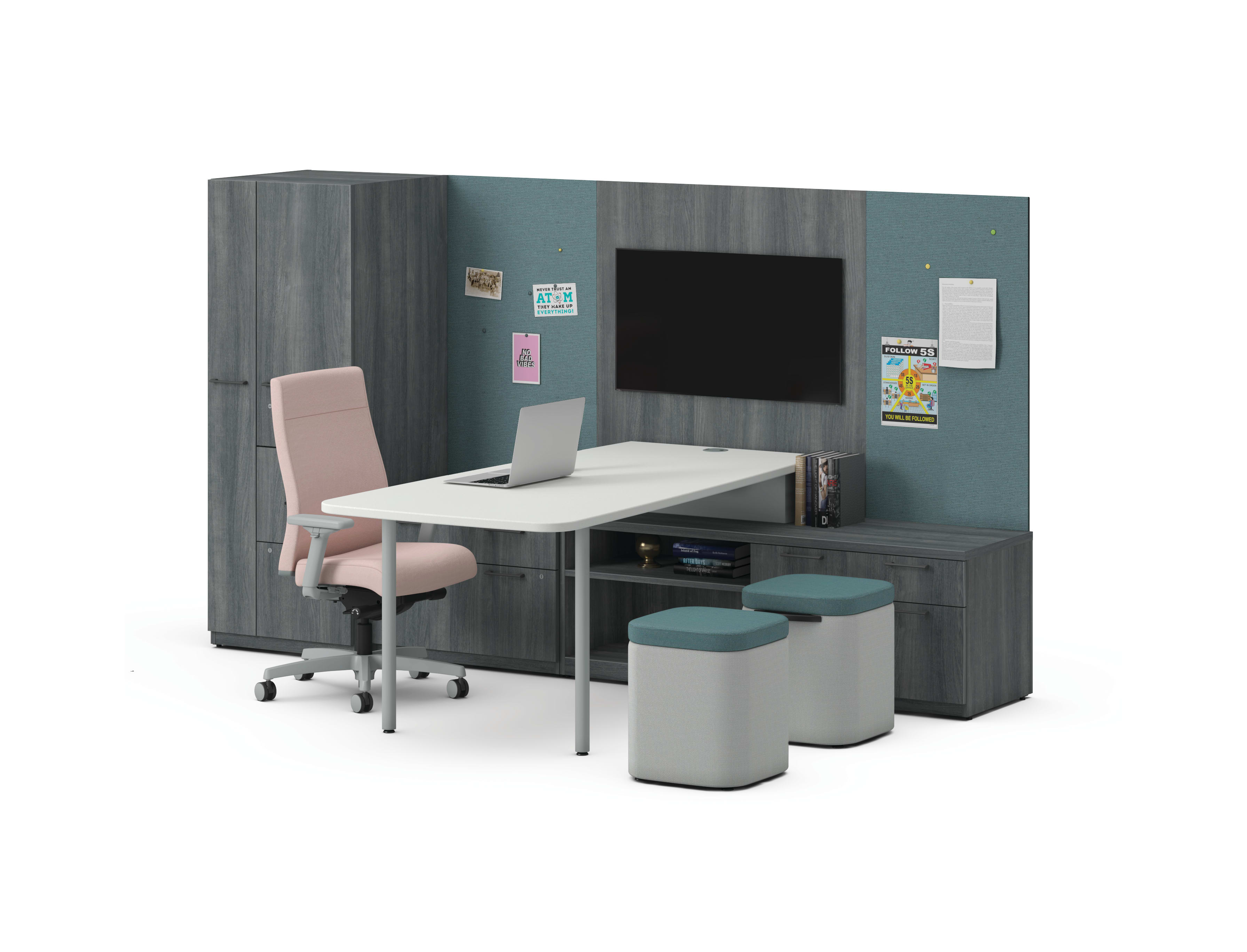 Concinnity Desking with Ignition and Astir Seating, and Workwall Tiles.