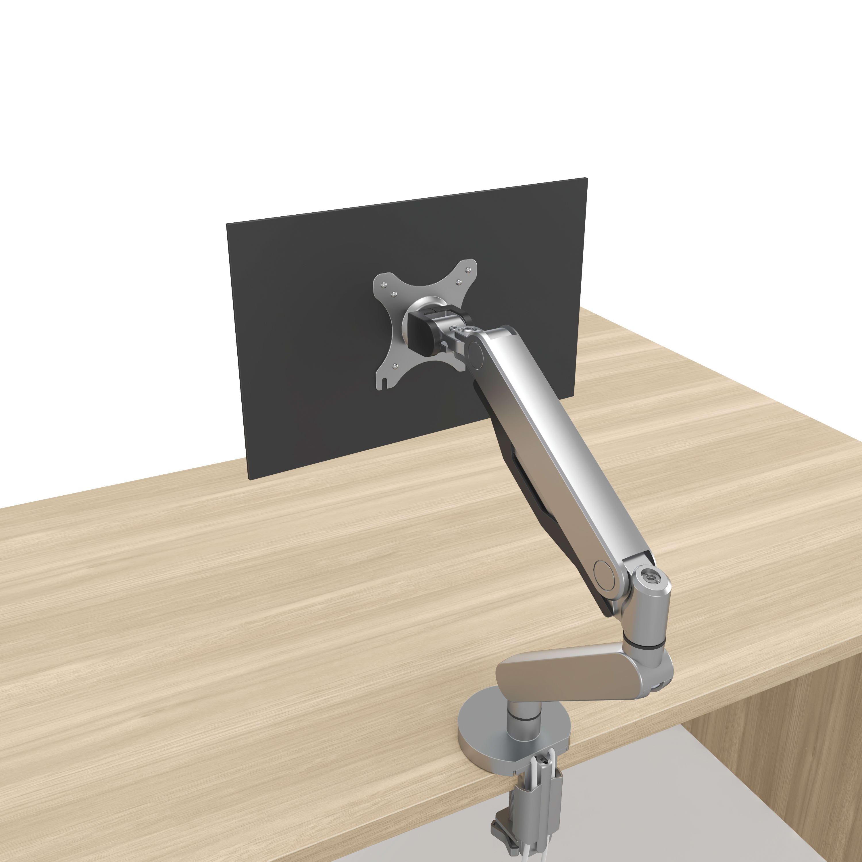 Single monitor arm with monitors