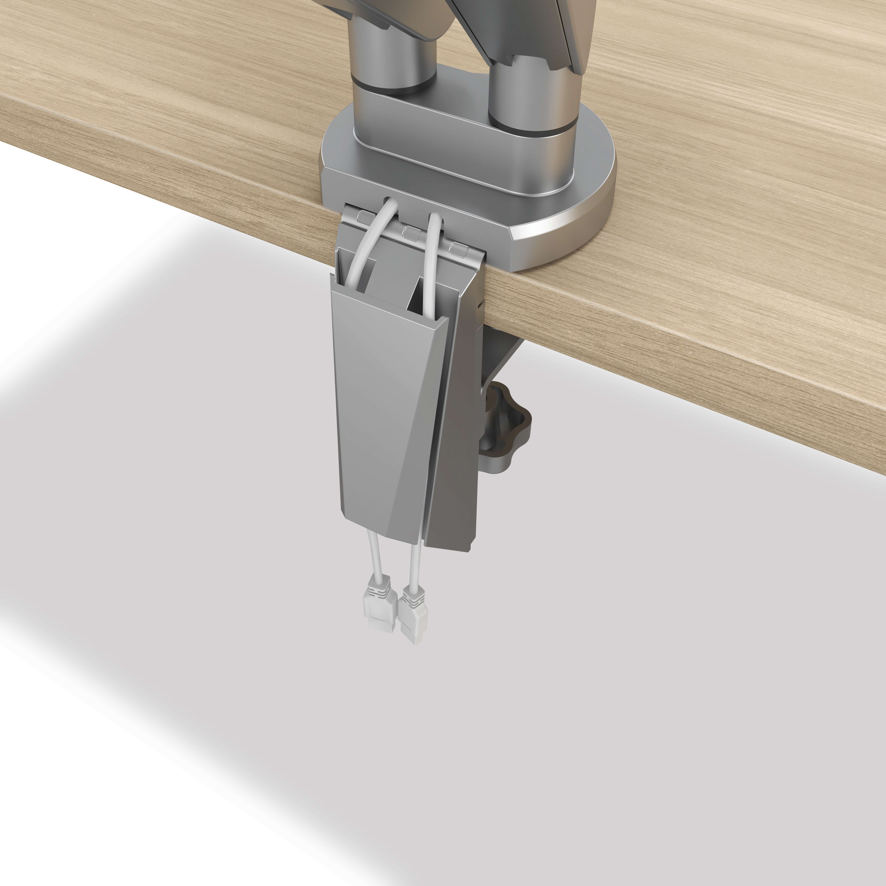 Dual monitor arm clamp