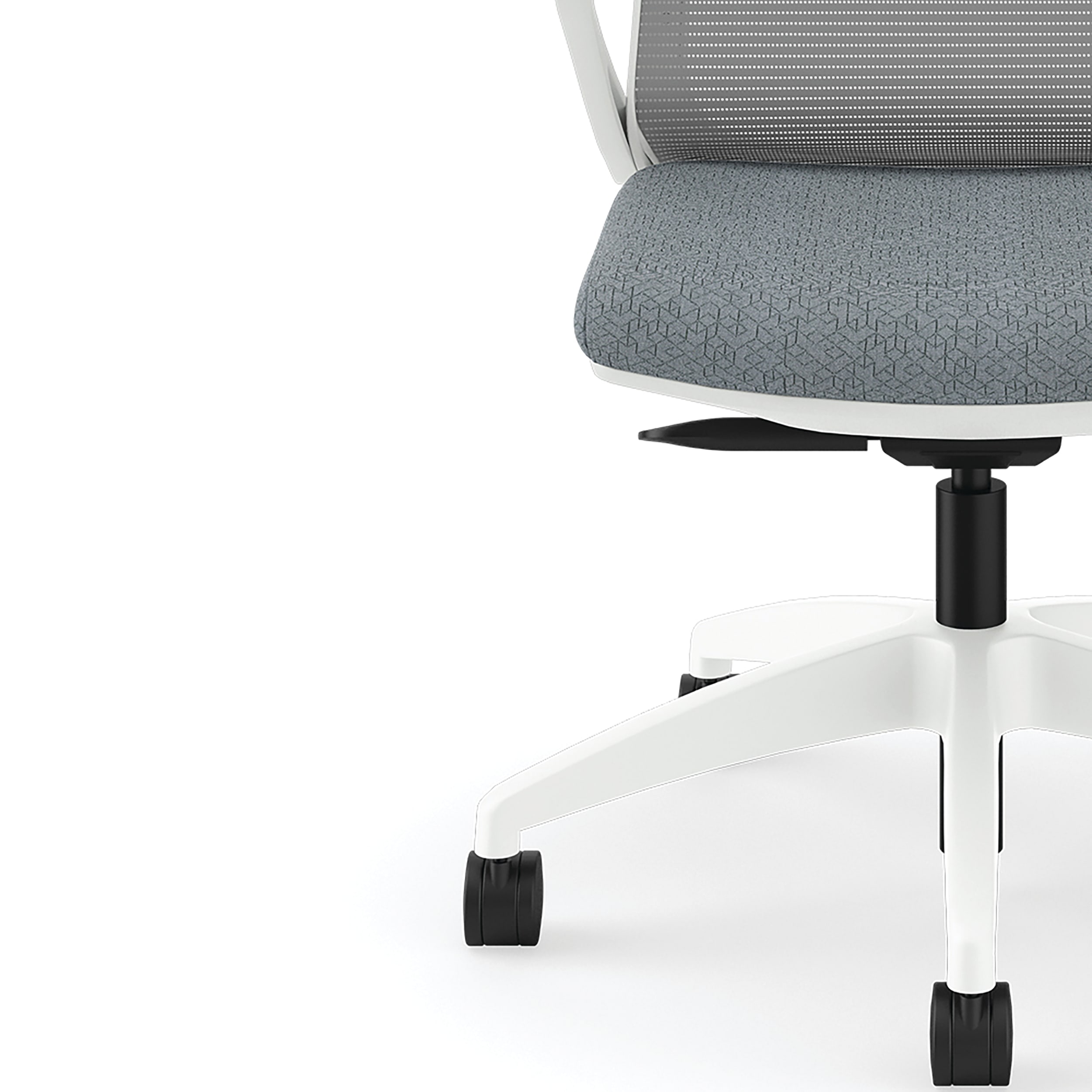 Cliq task chair in Gray with White frame
