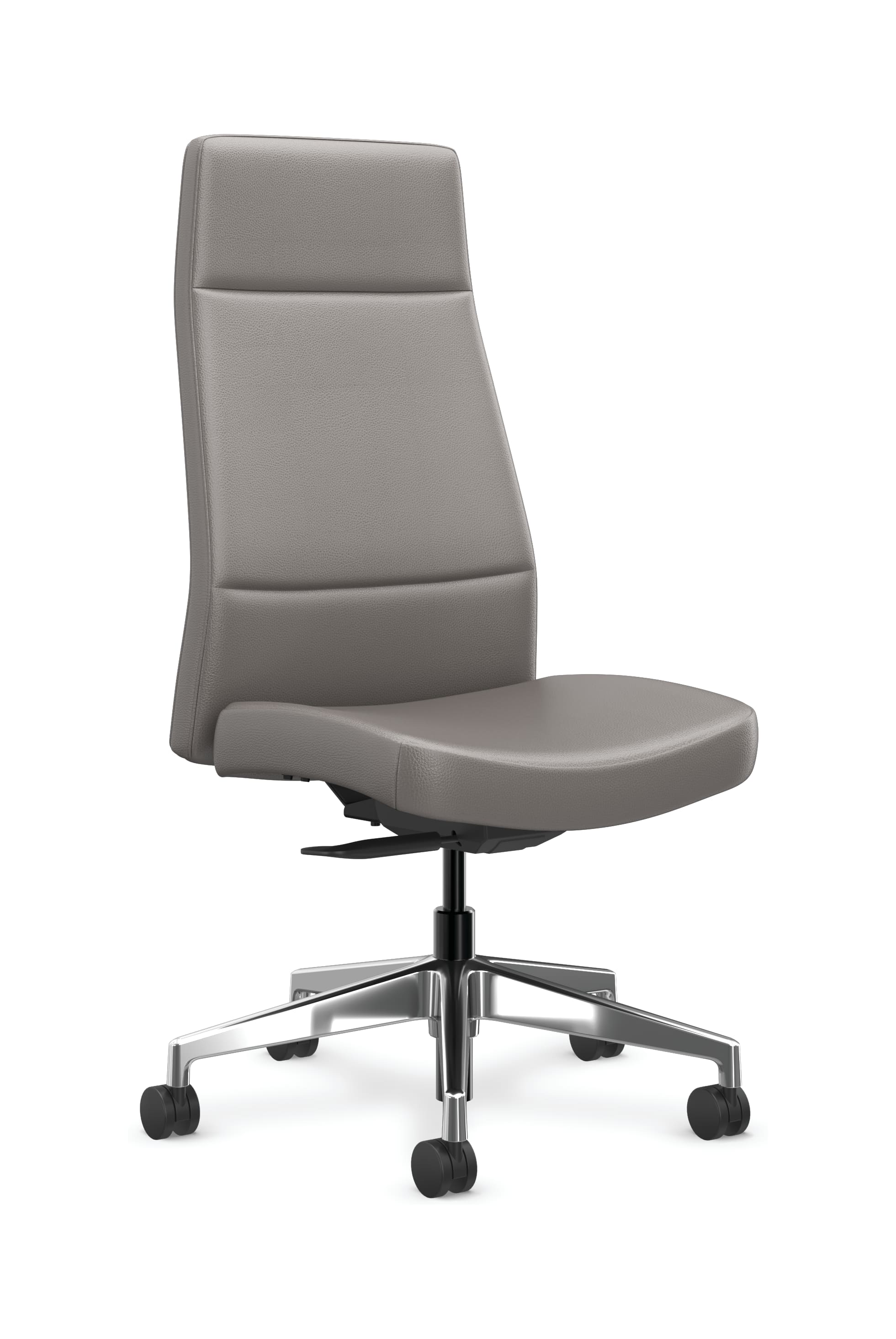 Cofi executive high-back chair with solid stitch shown in leather