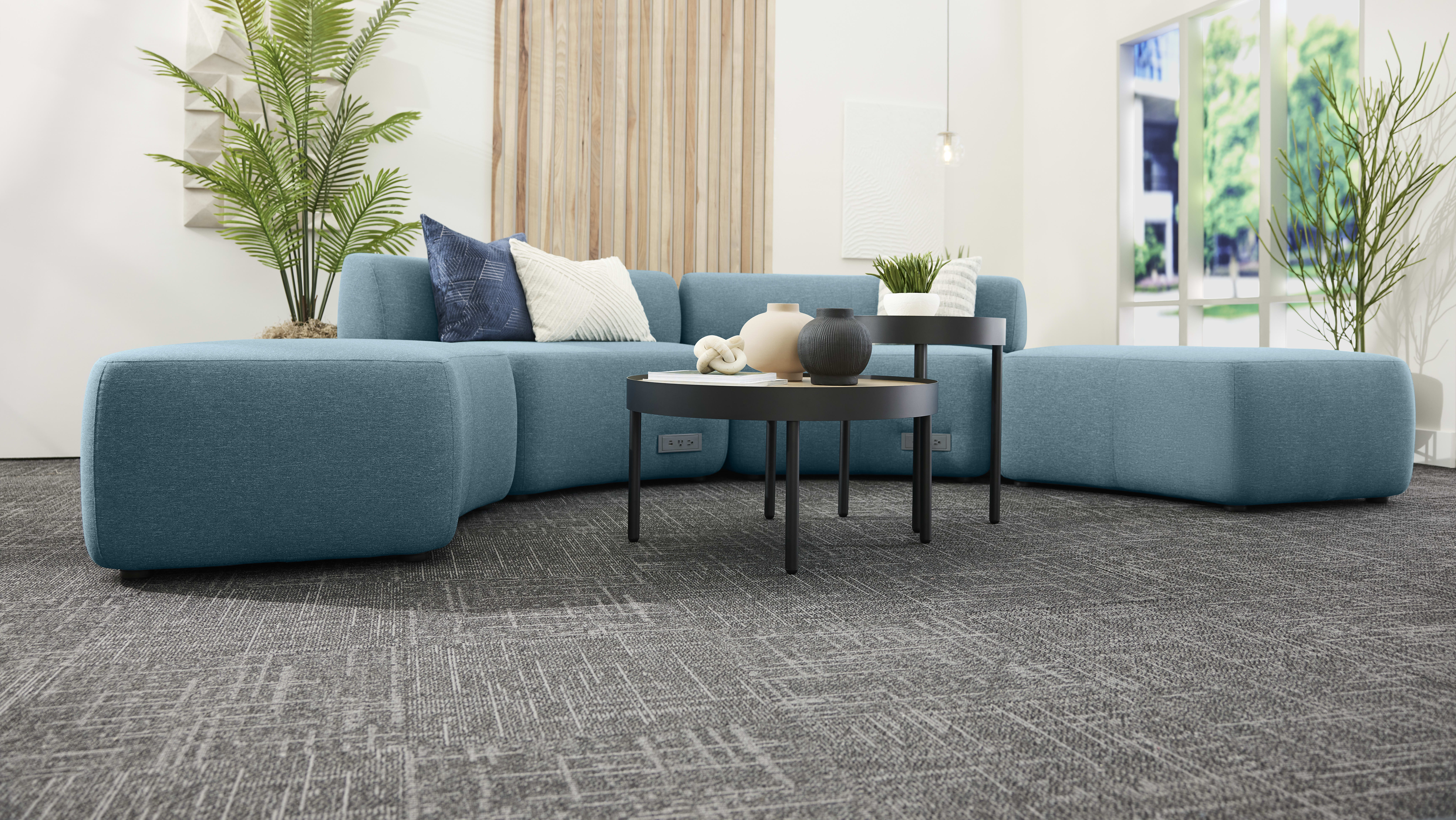 SoCo Modular Lounge with Sculpt Occasional Tables.