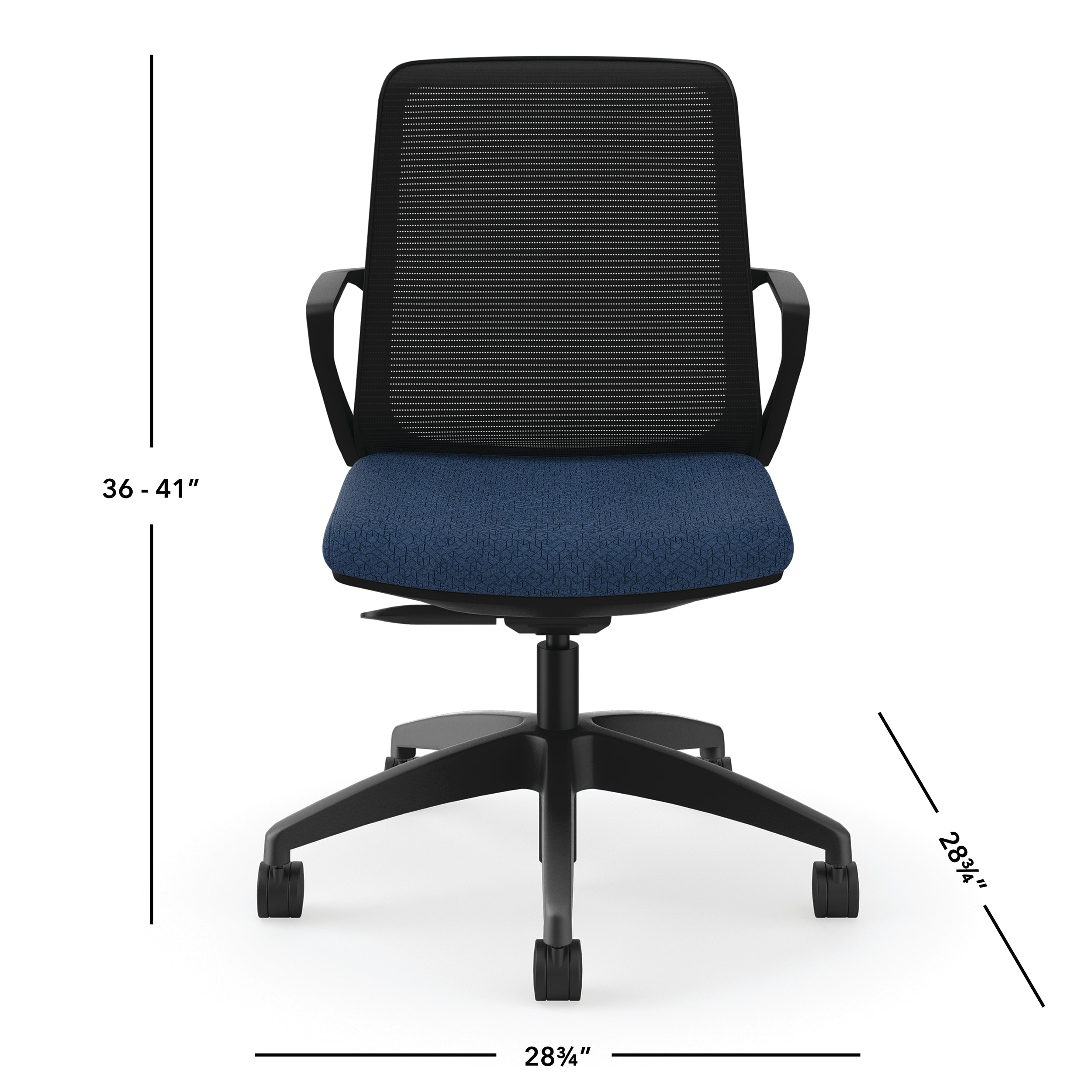 Cliq task chair in Navy with Black mesh and frame