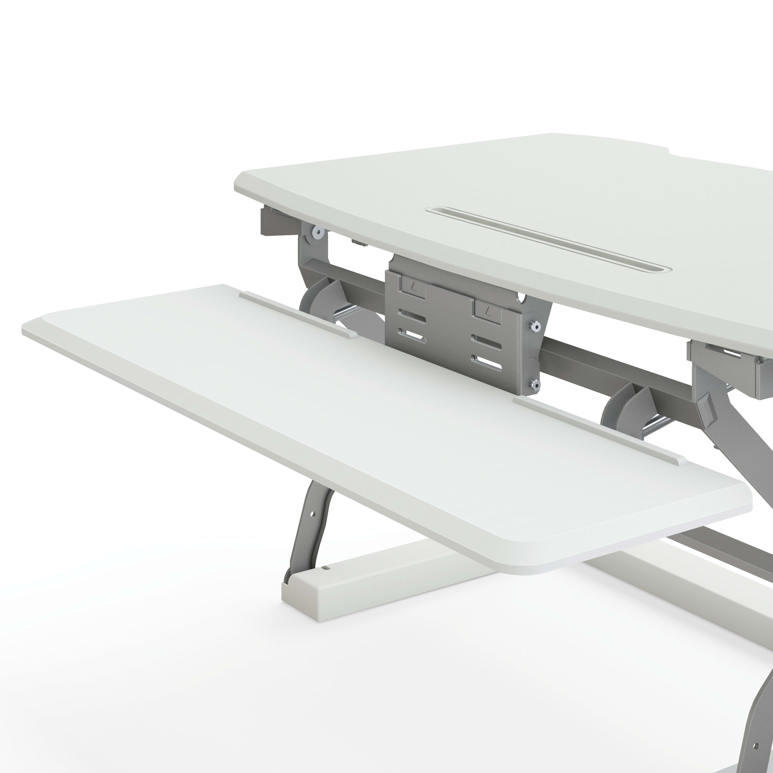 Coordinate desktop riser keyboard tray