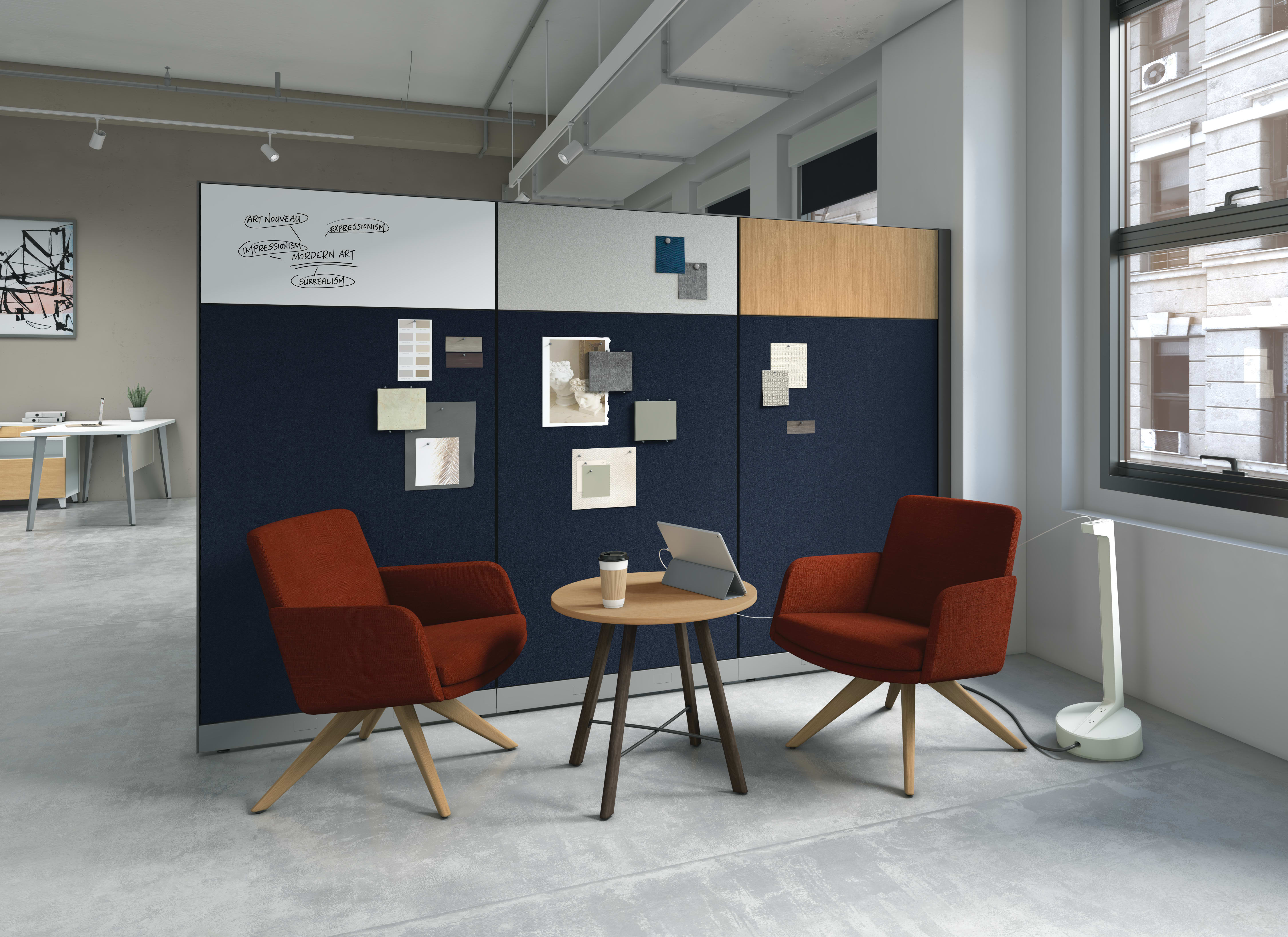 Abound panels with Mav seating and Scramble table