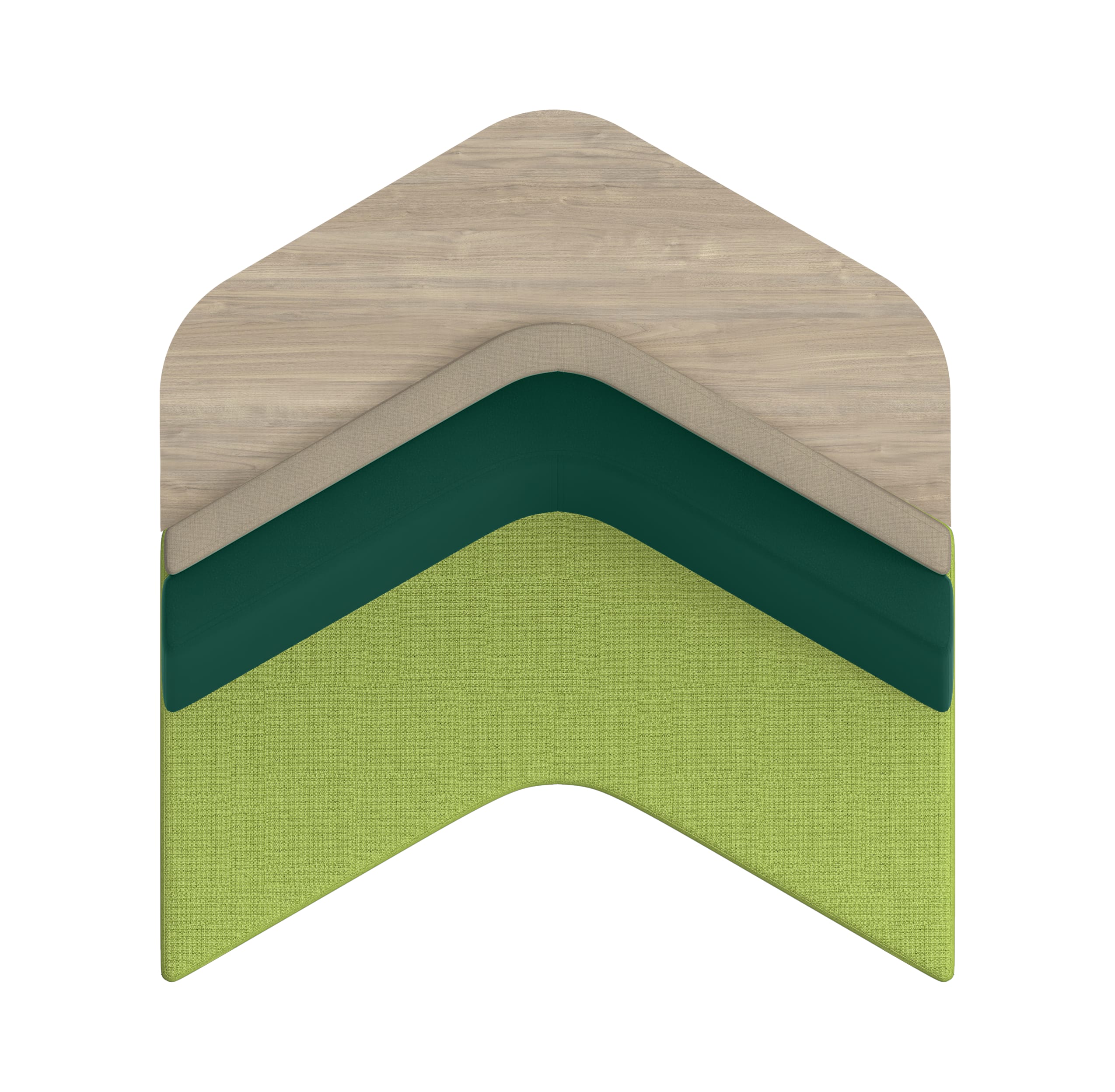 Top view of Tangram arrow-in bistro-back chair.