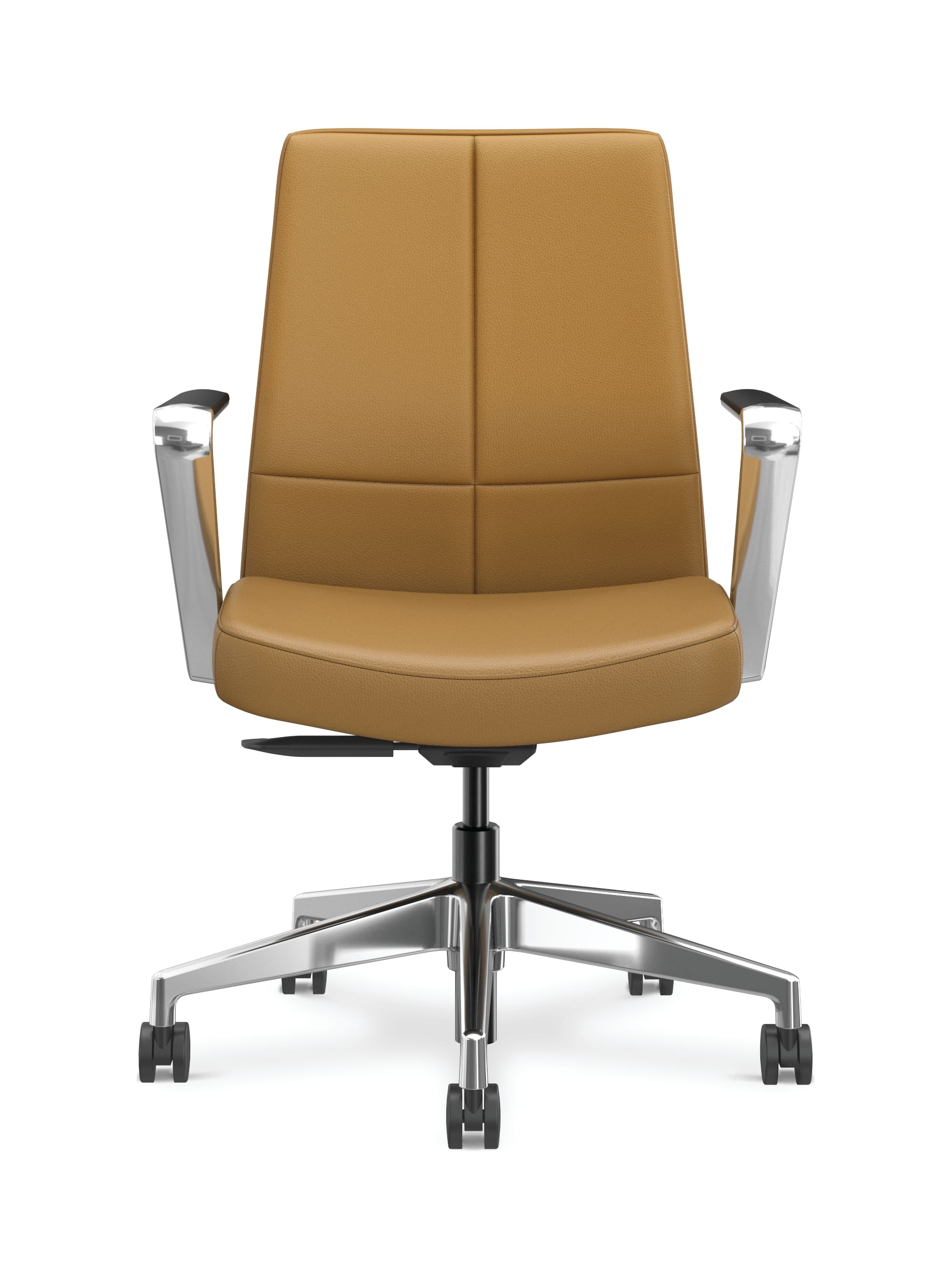 Cofi managerial back chair with quilt stitch shown in leather