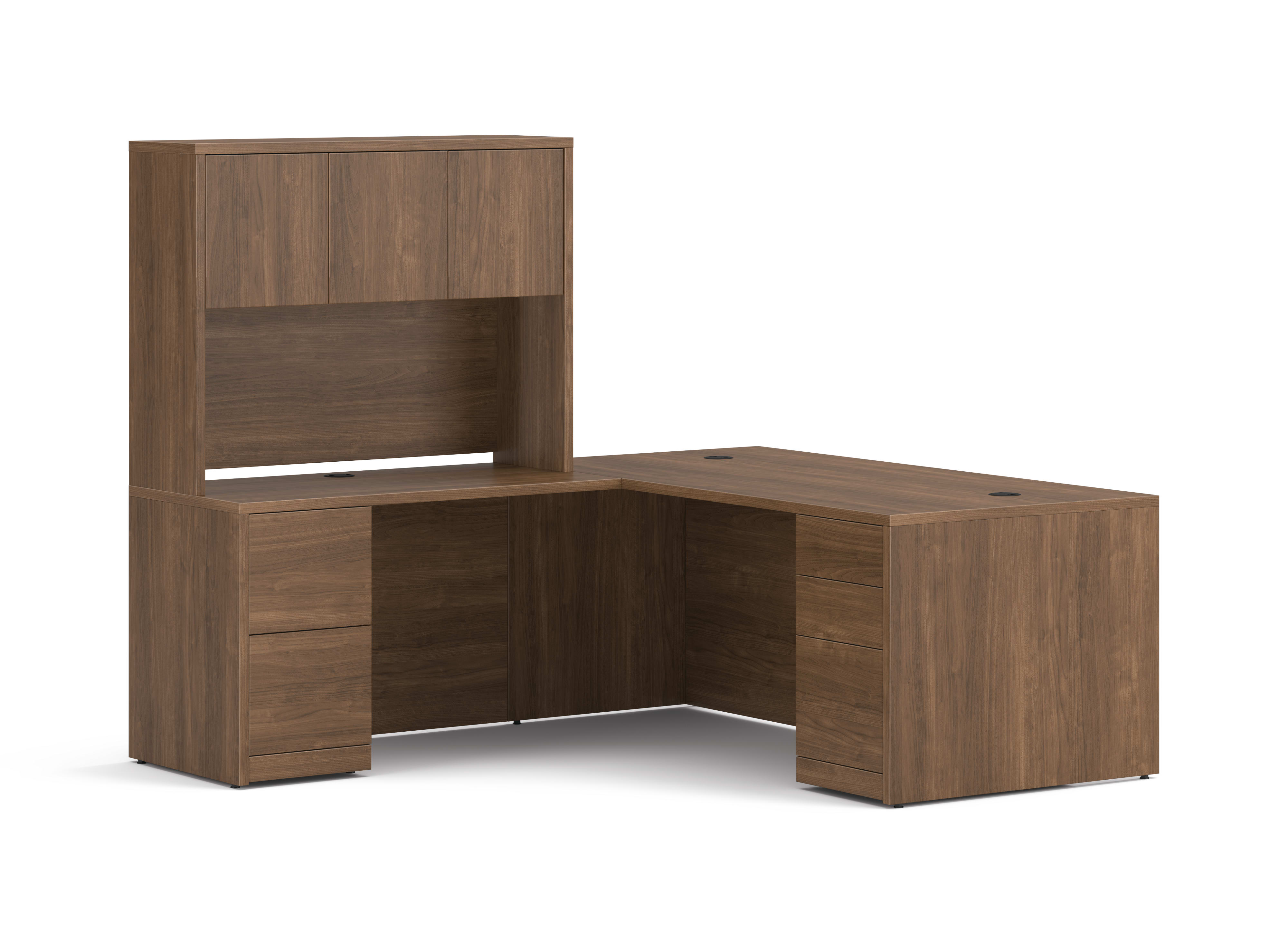10500 Series L-Desk with Stack-on Storage in  Pinnacle Laminate.