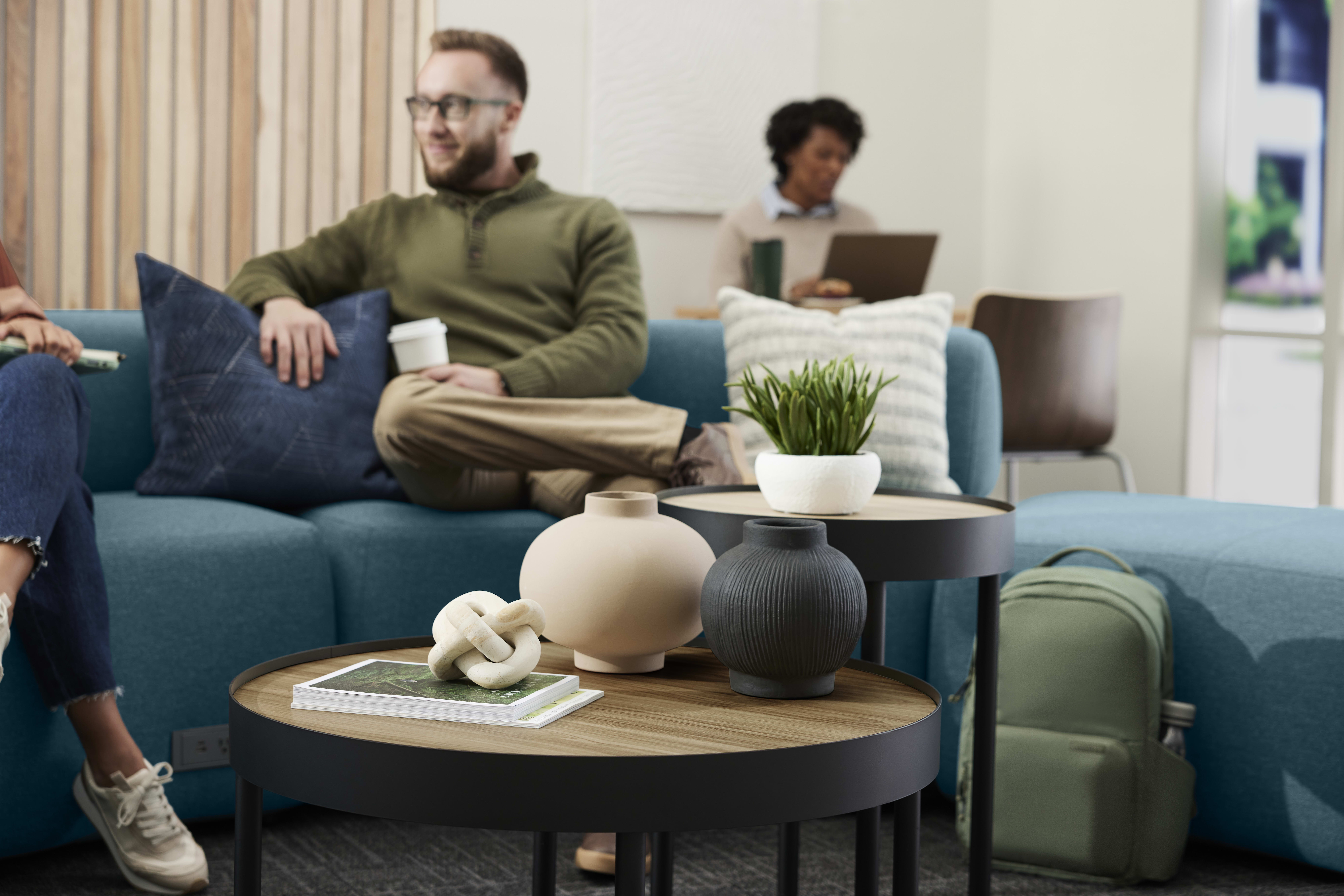 SoCo Modular Lounge with Sculpt Occasional Tables.