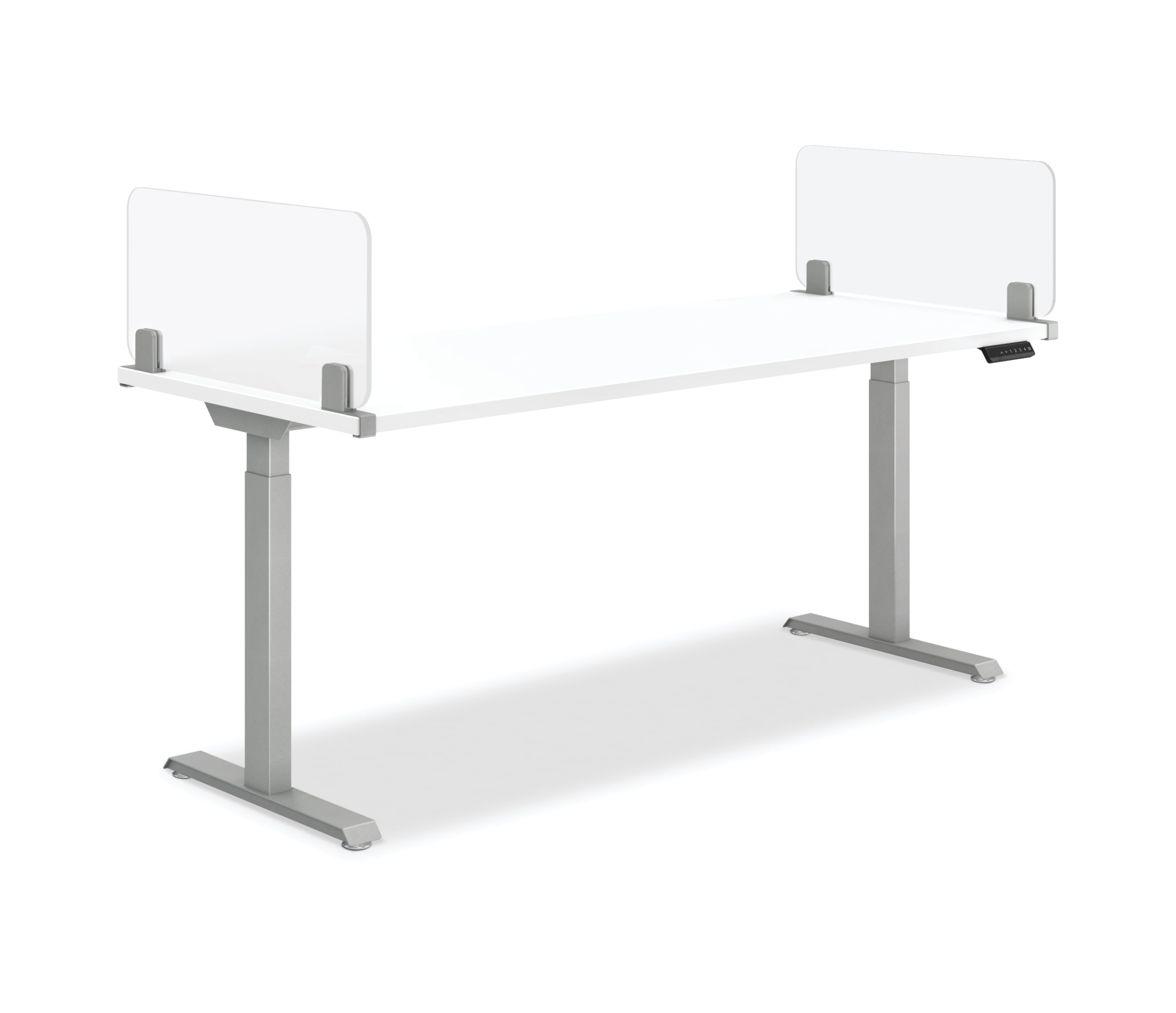 Acrylic Front-to-Back Universal Screens shown with Coordinate Desking