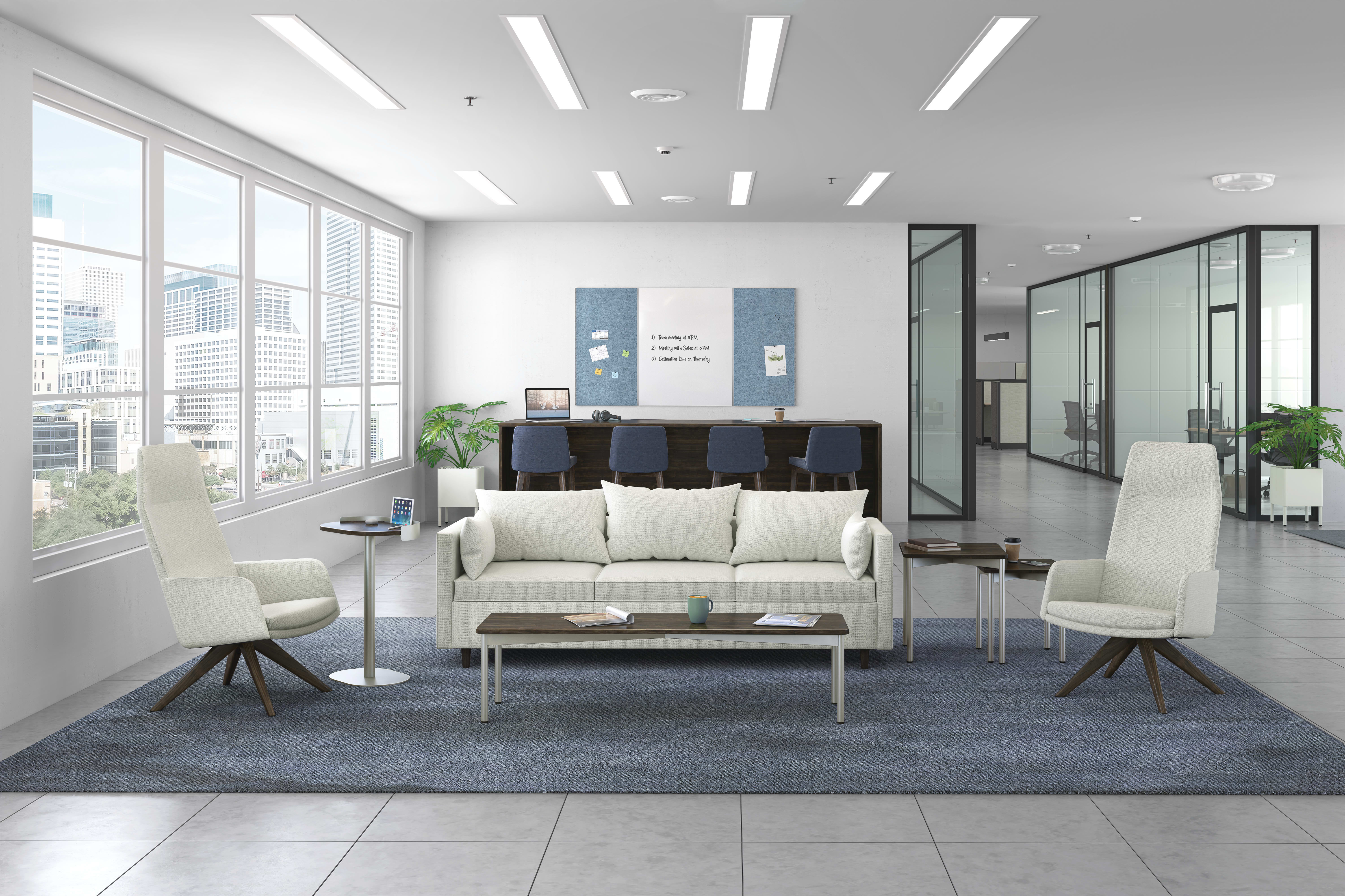 Mav and West Hill seating with Sculpt Tables.