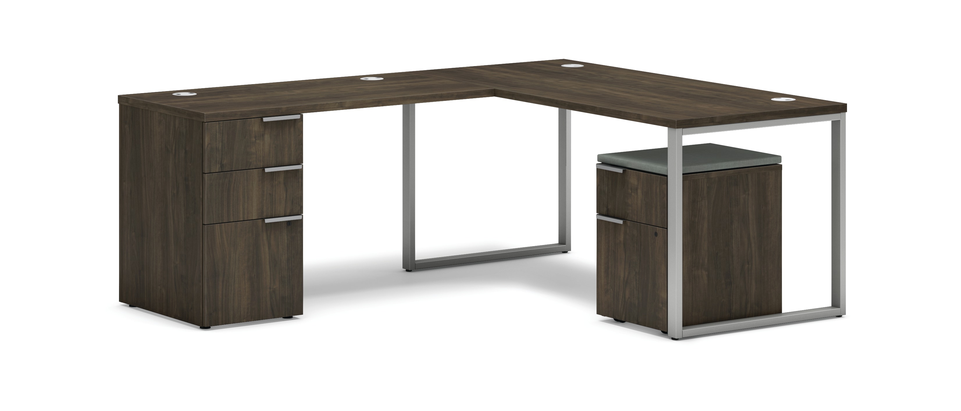 Voi l-station in Florence Walnut laminate