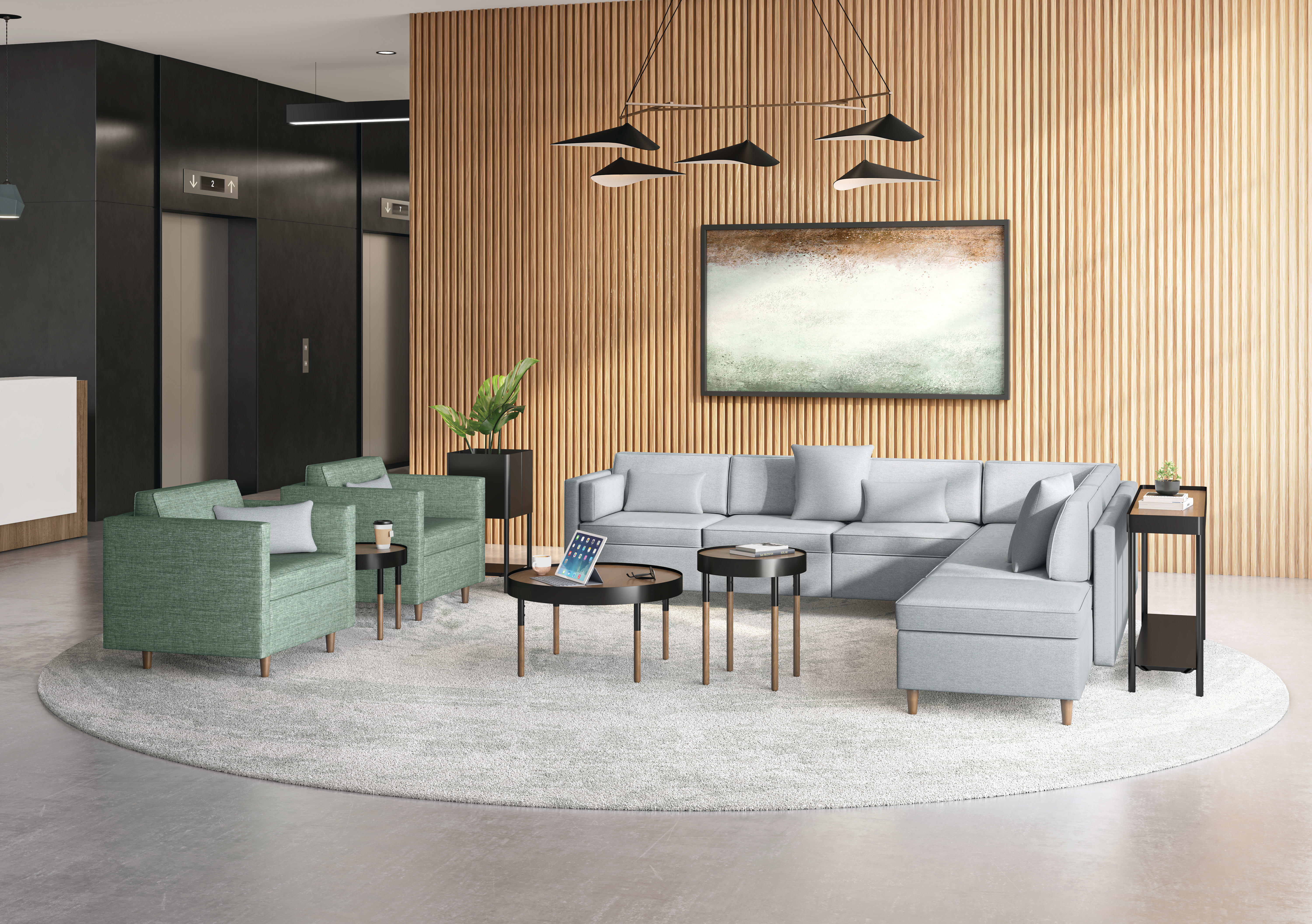 West Hill seating with Sculpt Tables.