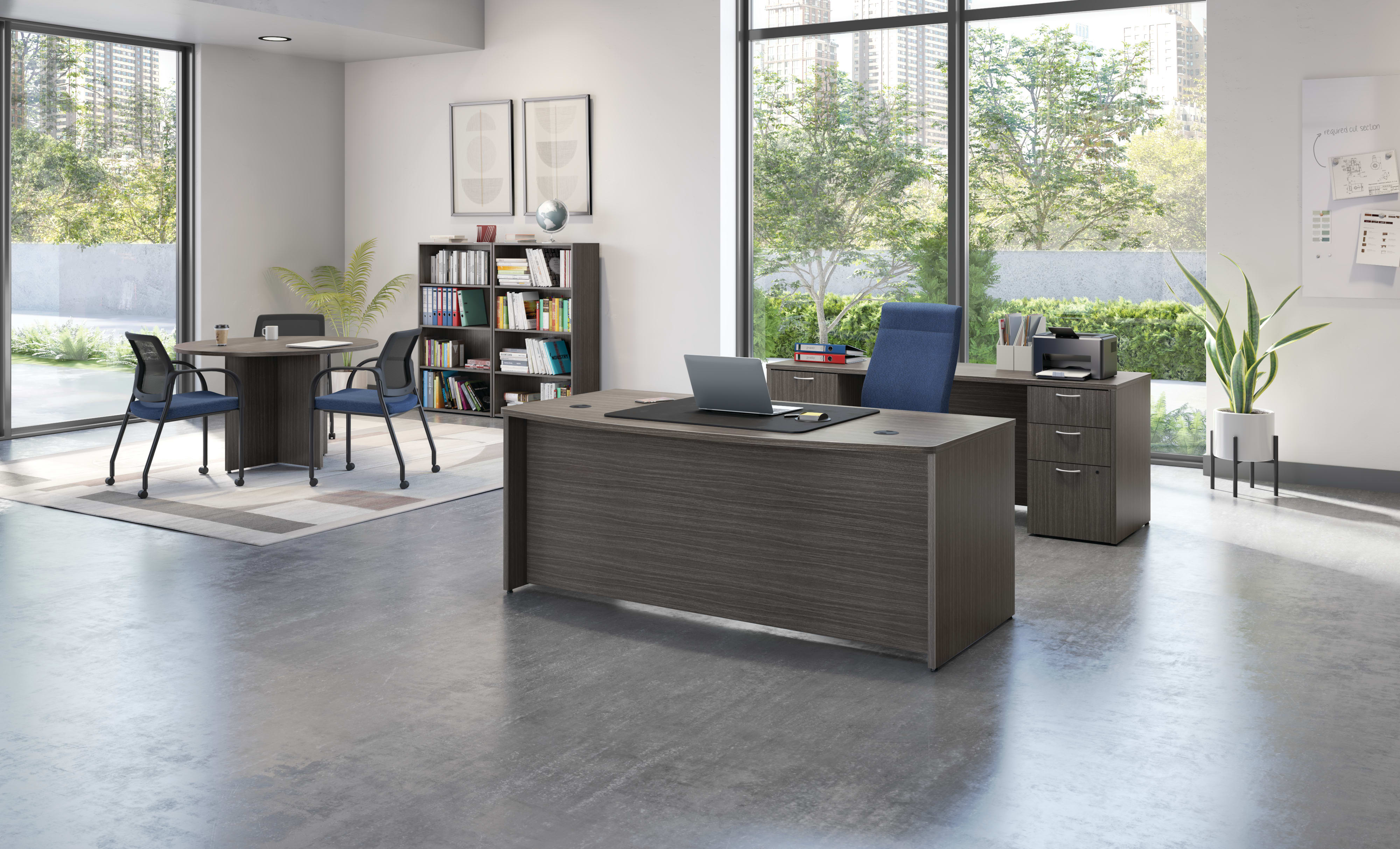 Mod desk and table with Ignition task and multipurpose seating.