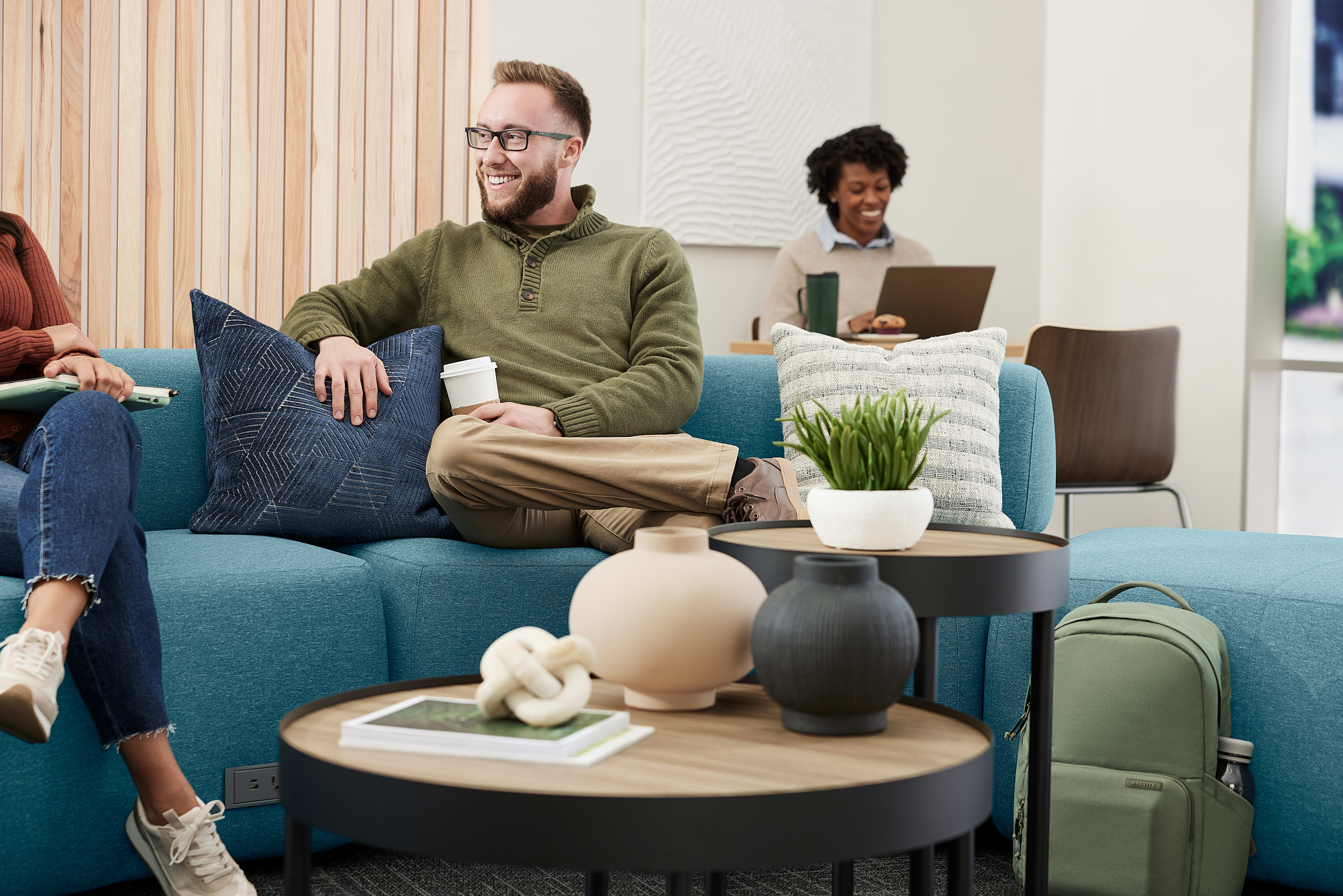 SoCo Modular Lounge with Sculpt Occasional Tables.