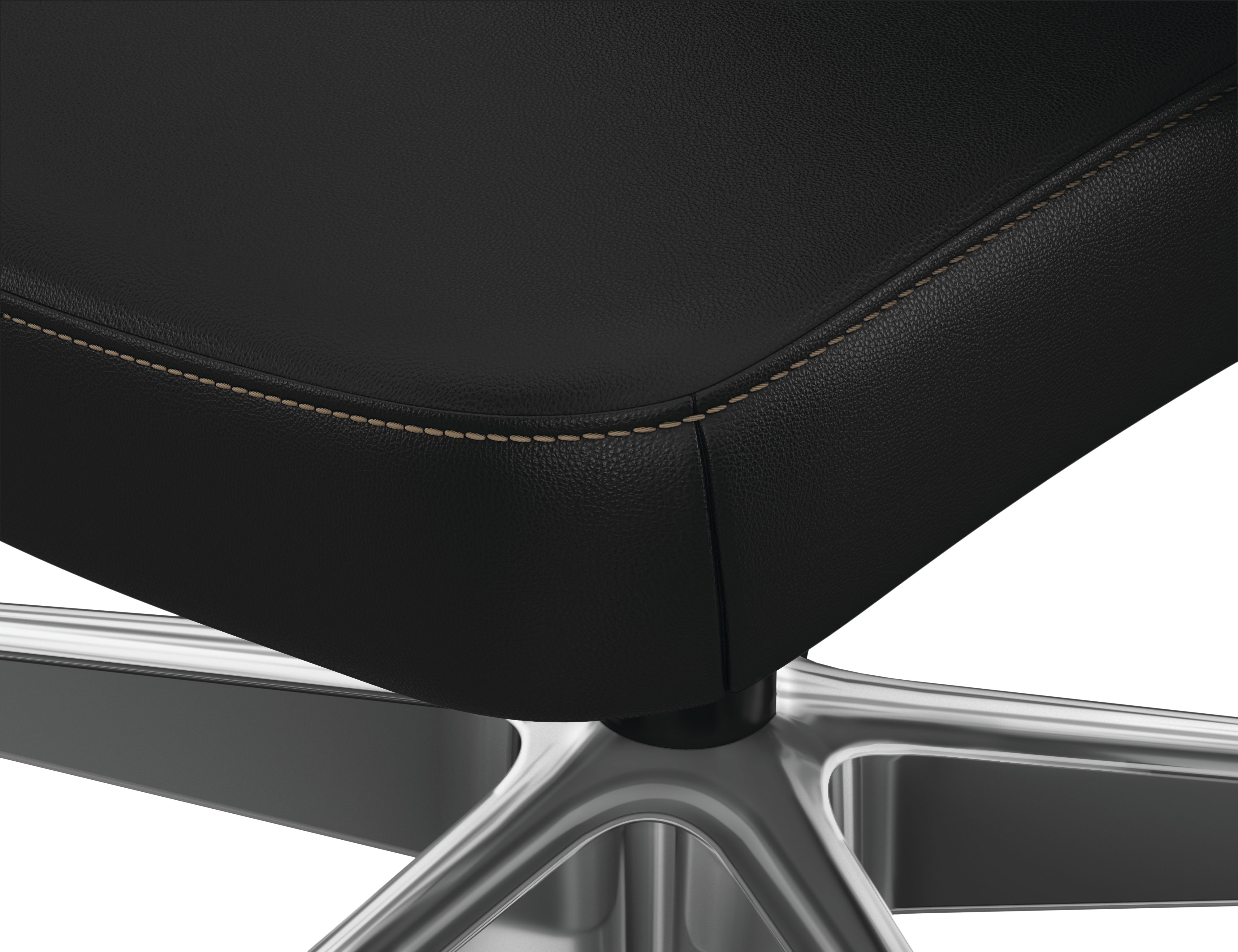 Cofi chair Tan seat stitch detail