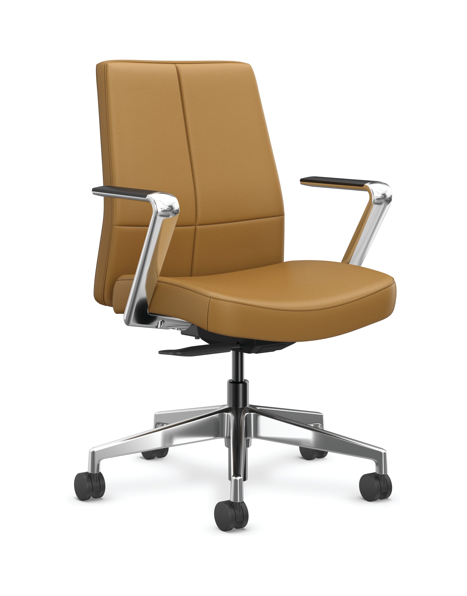 Cofi managerial back chair with quilt stitch shown in leather
