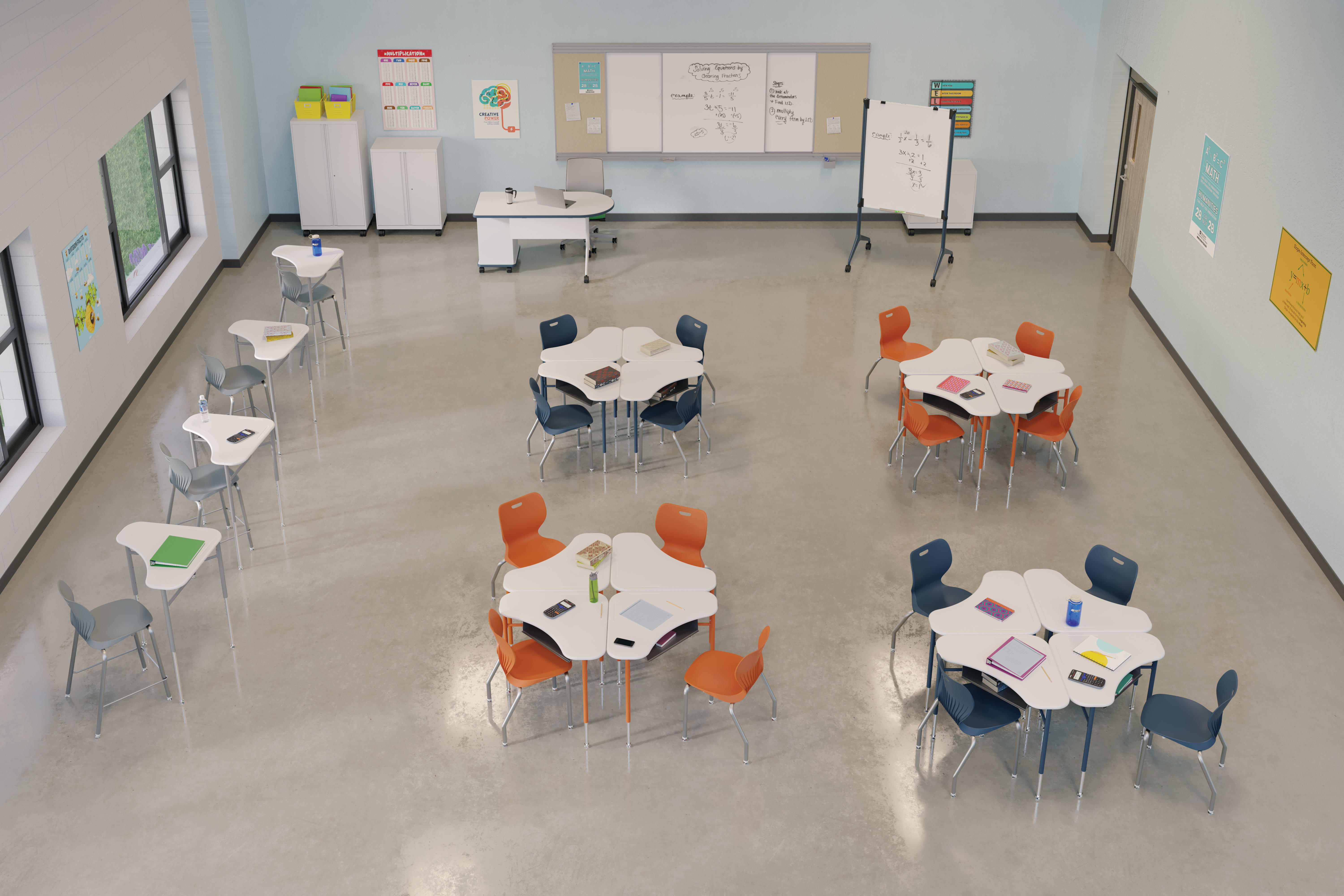 SmartLink Seating and Storage with SmartLink Tables. Motivate Markerboard.