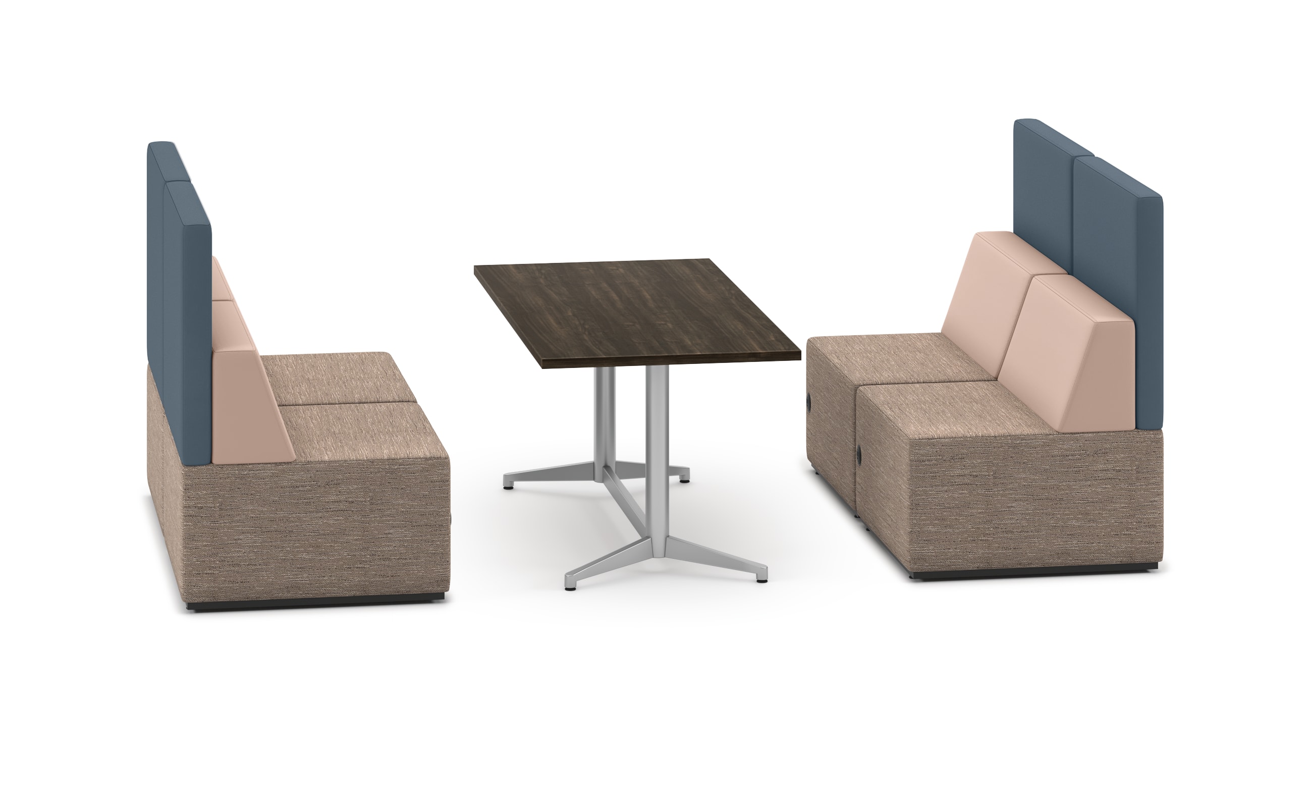 Tangram booth vignette with Preside table.