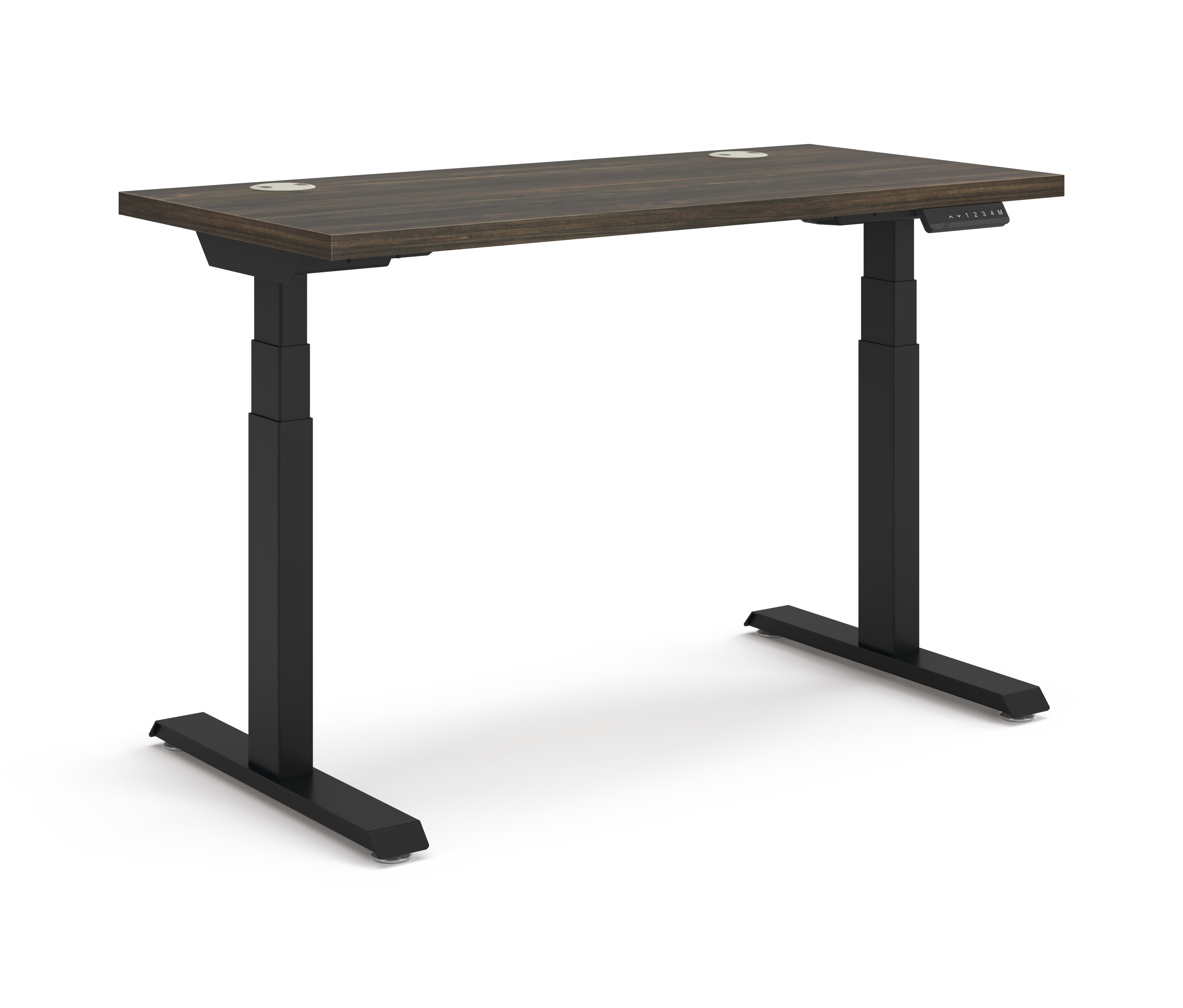 Coordinate Height Adjustable Table in Florence Walnut Top and Black Base