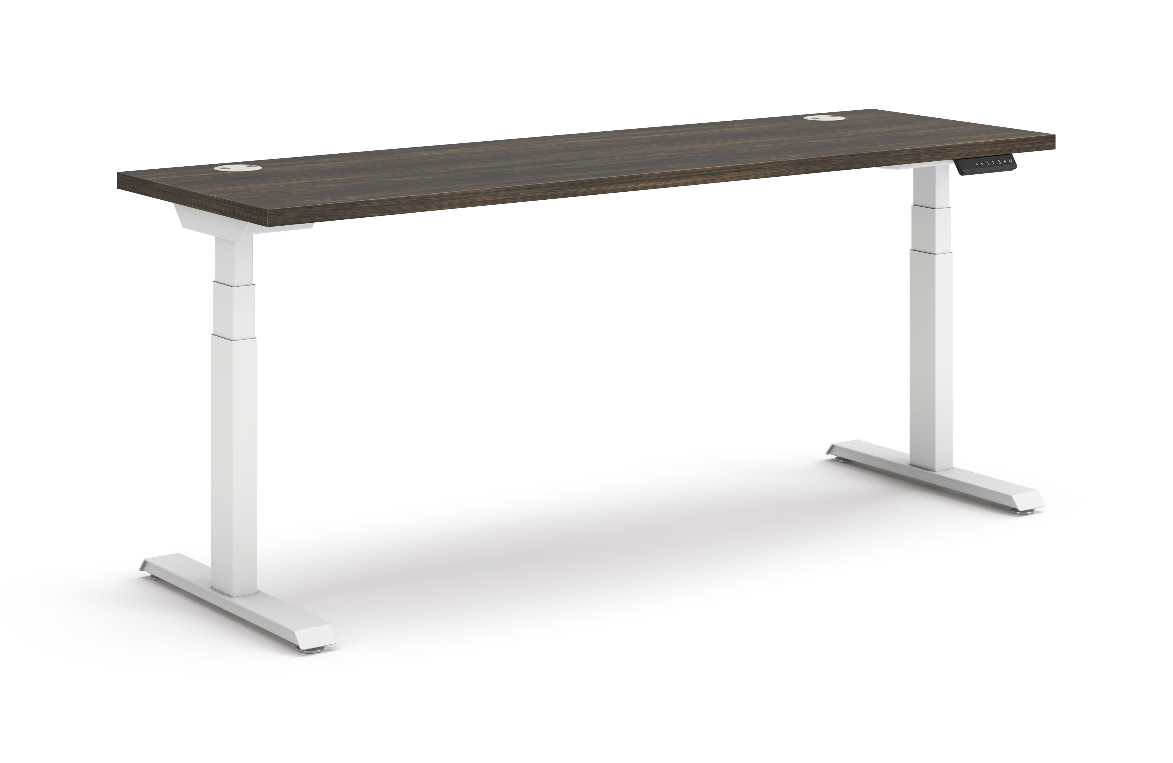 Coordinate Height Adjustable Table in Florence Walnut Top and White Base