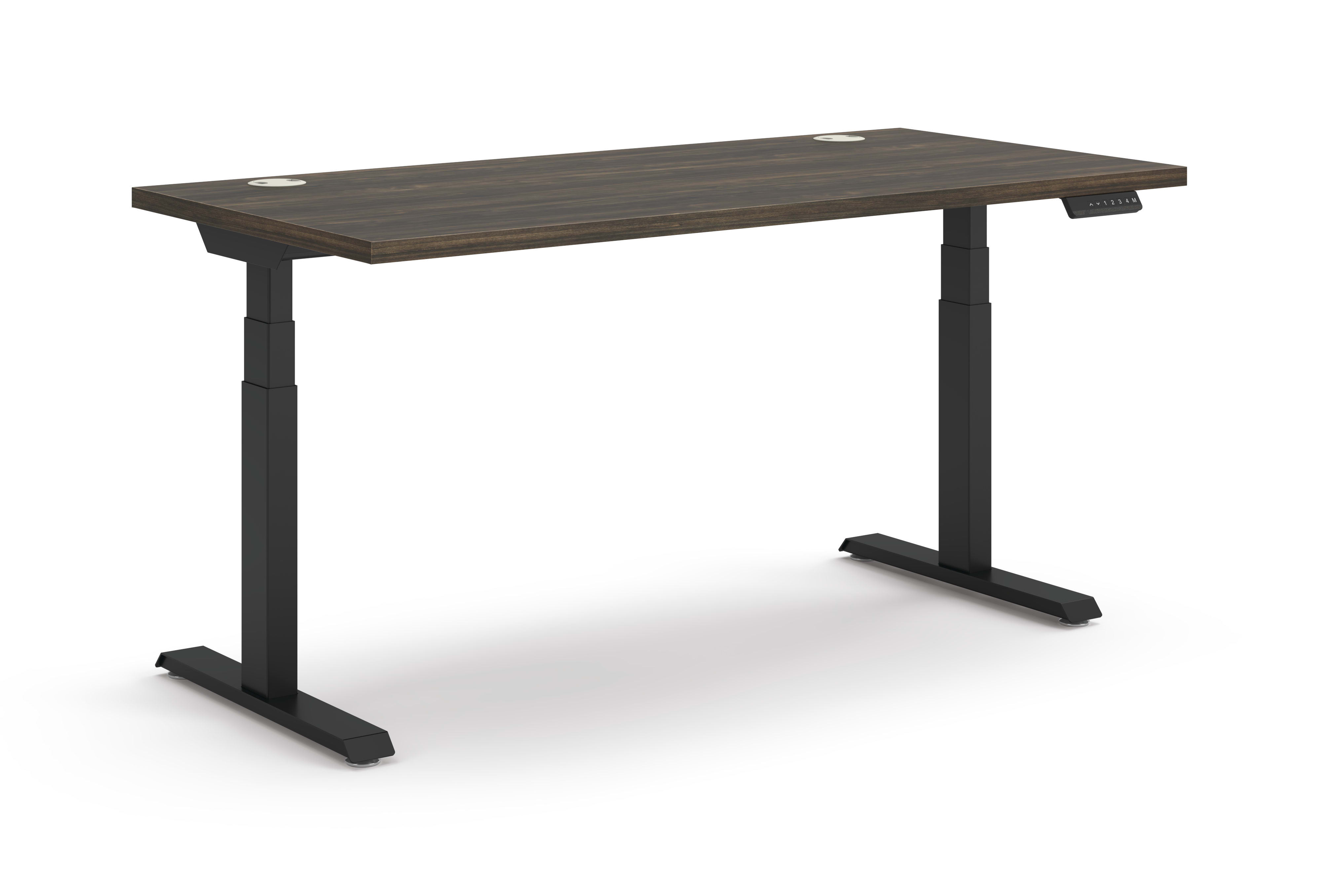 Coordinate Height Adjustable Table in Florence Walnut Top and Black Base