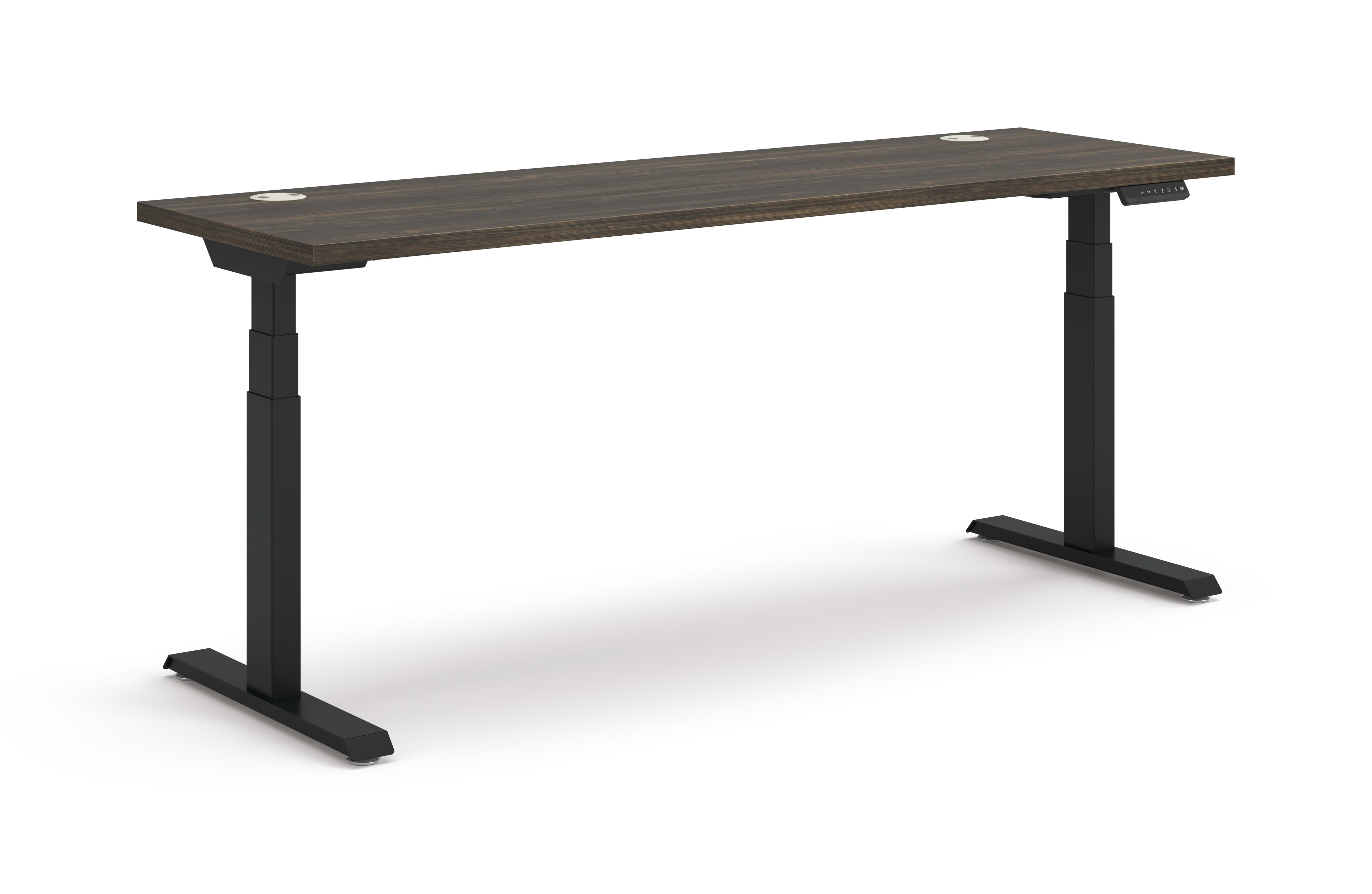 Coordinate Height Adjustable Table in Florence Walnut Top and Black Base