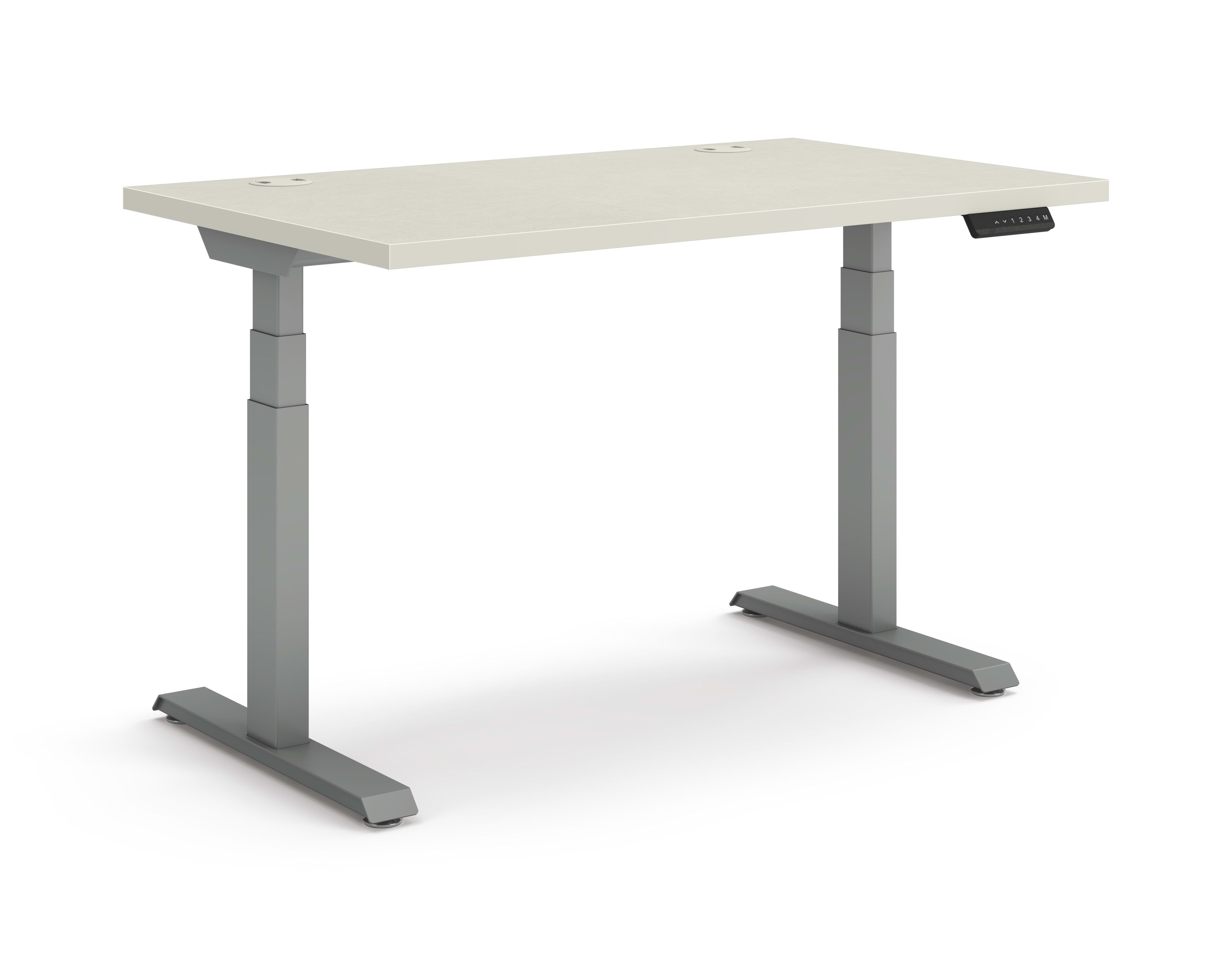Coordinate Height Adjustable Table in Silver Mesh Top and Silver Base