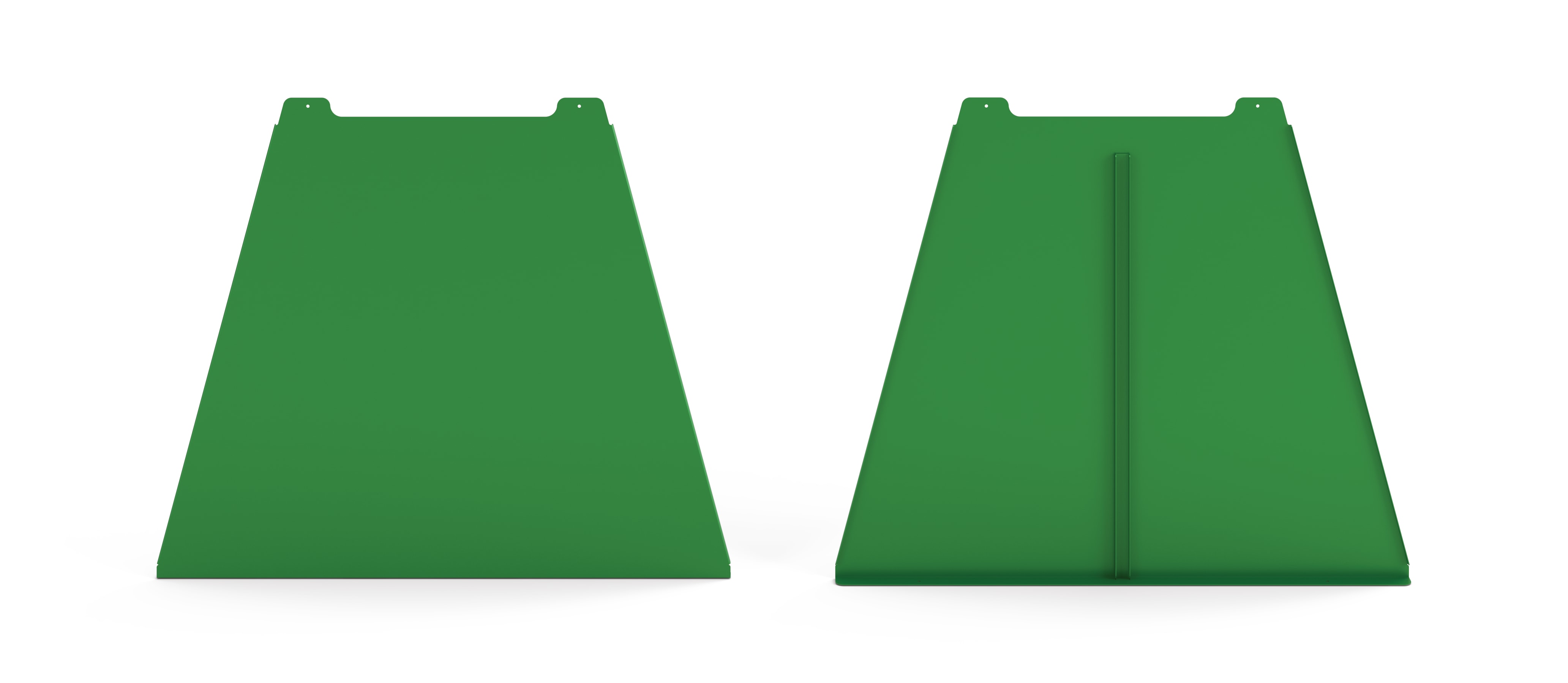 Front View of Green Solid Full End Panels