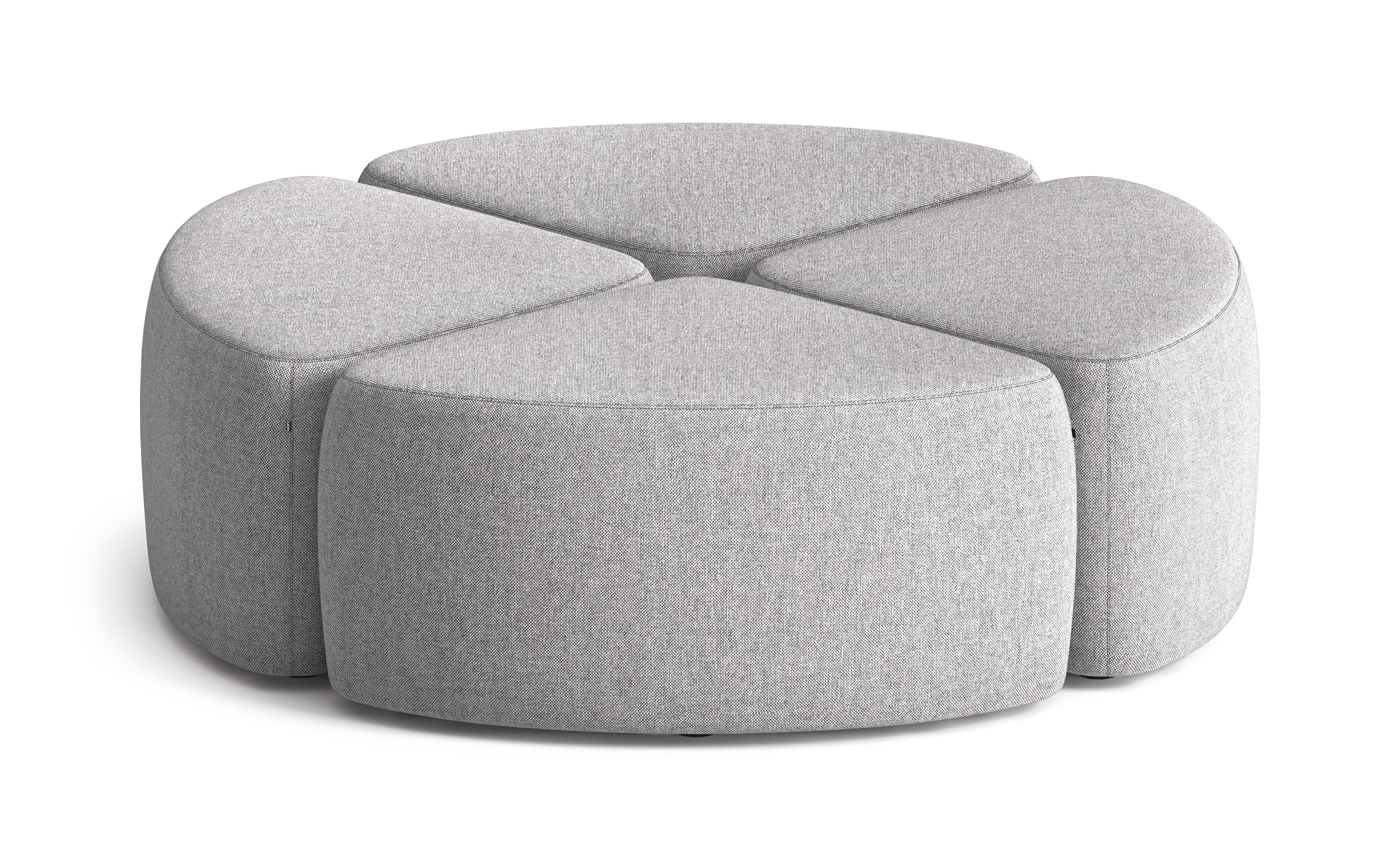 Four SoCo Quarter Circle Seats arranged to make a full circle.