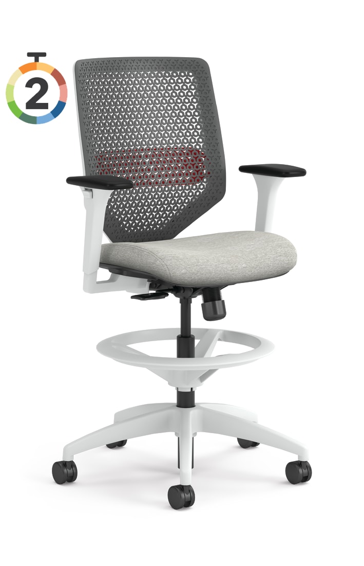 Solve ReActiv Back Stool with White Frame