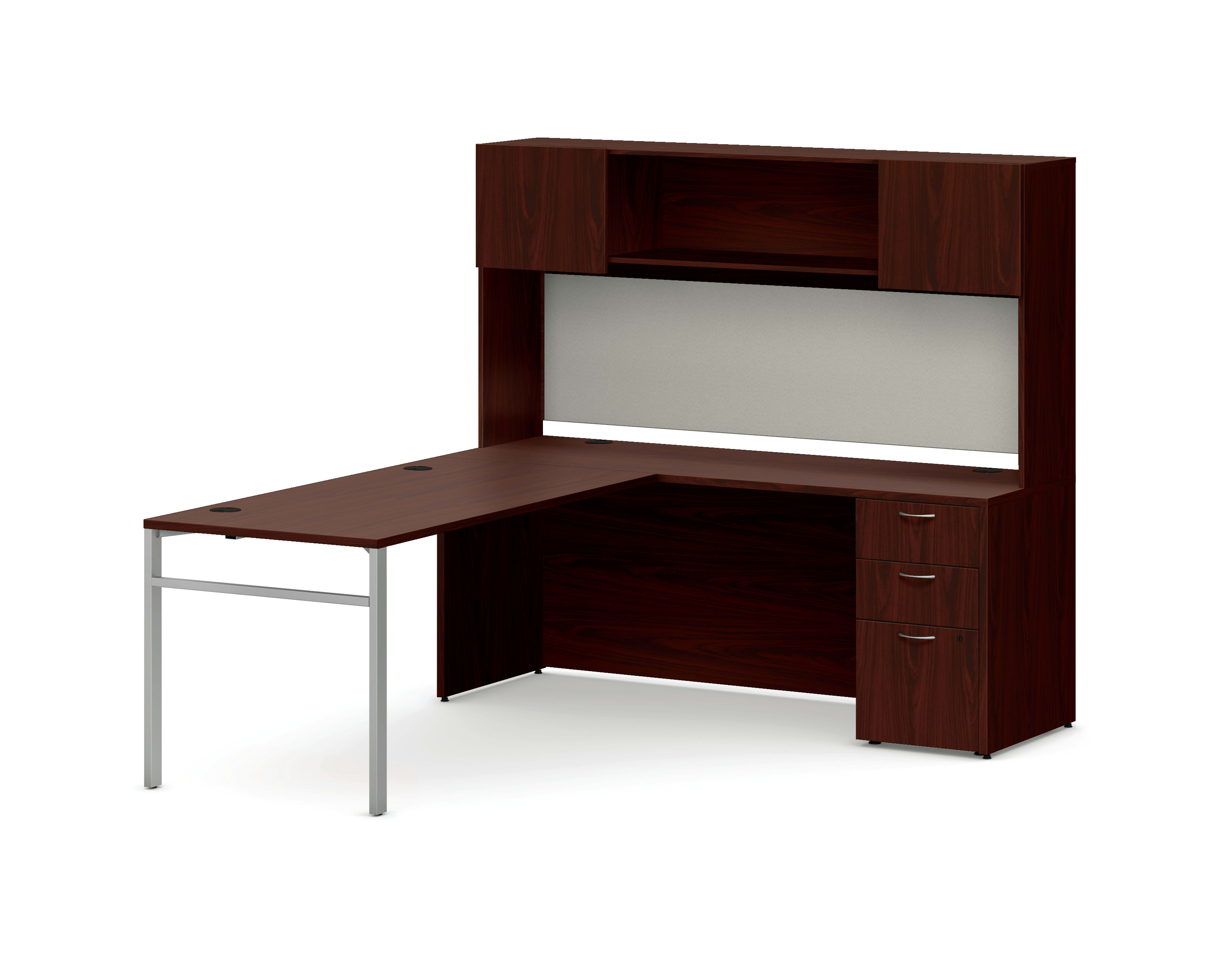 Mod L-station desk with storage