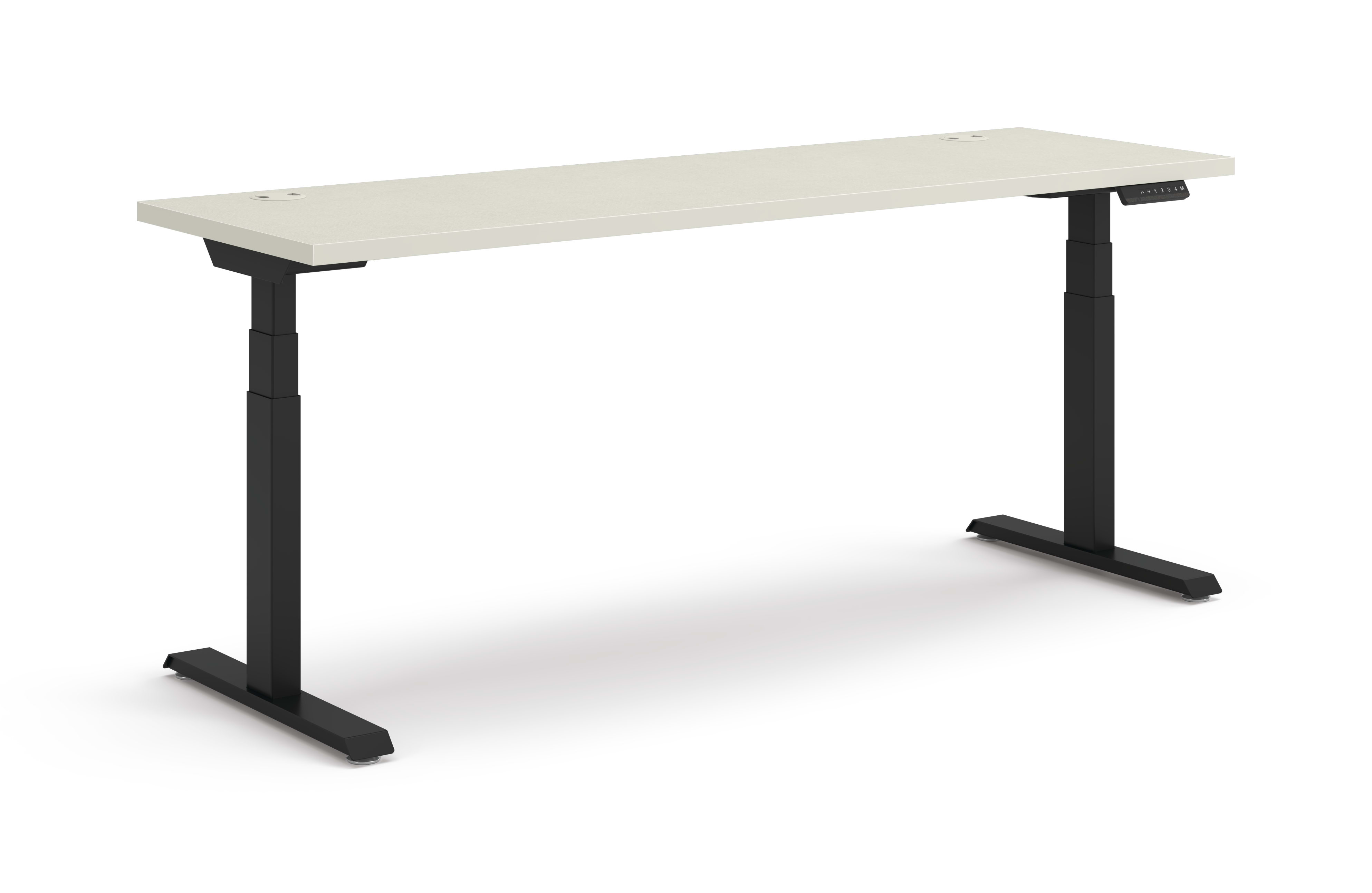 Coordinate Height Adjustable Table in Silver Mesh Top and Black Base