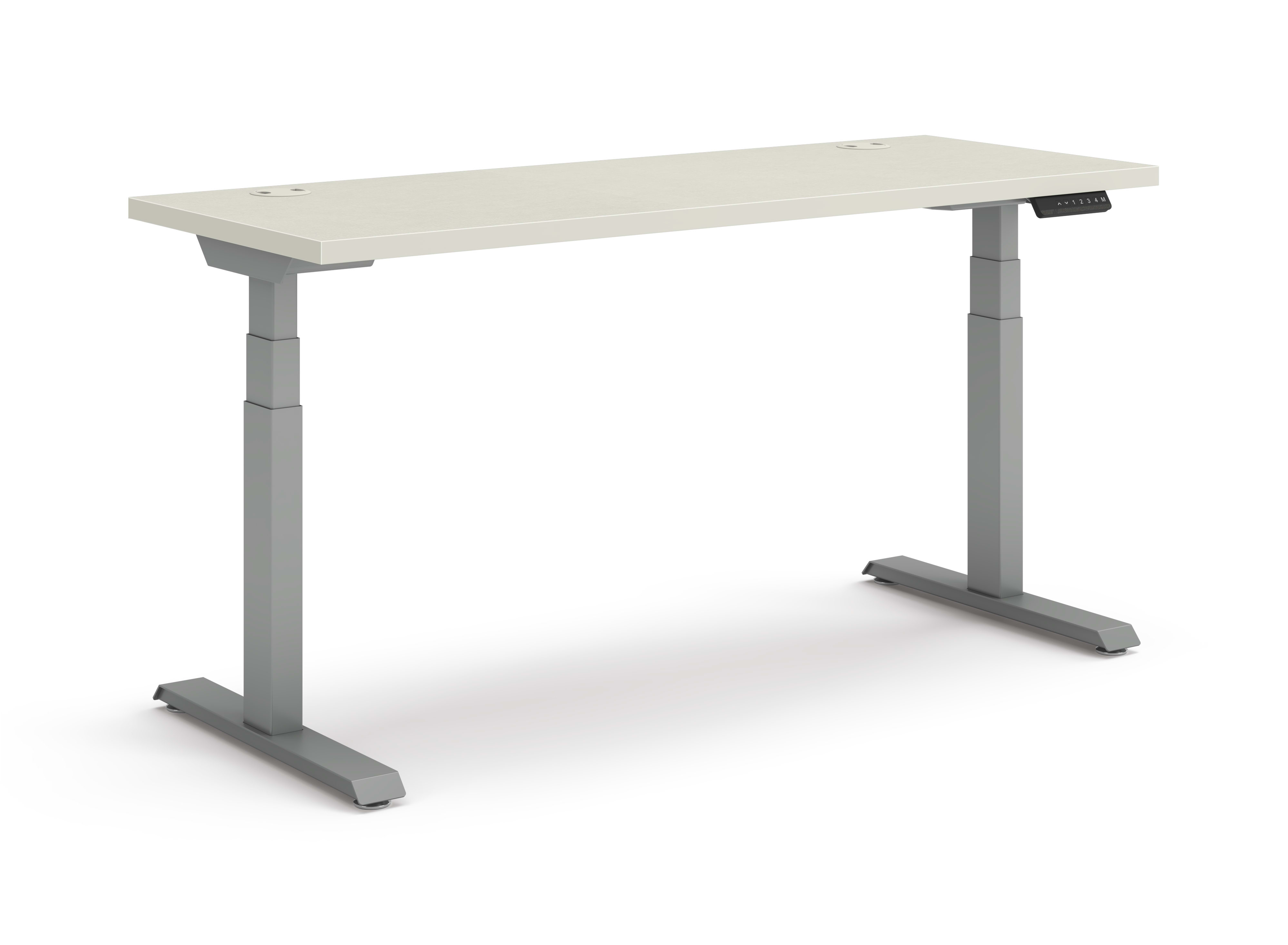 Coordinate Height Adjustable Table in Silver Mesh Top and Silver Base