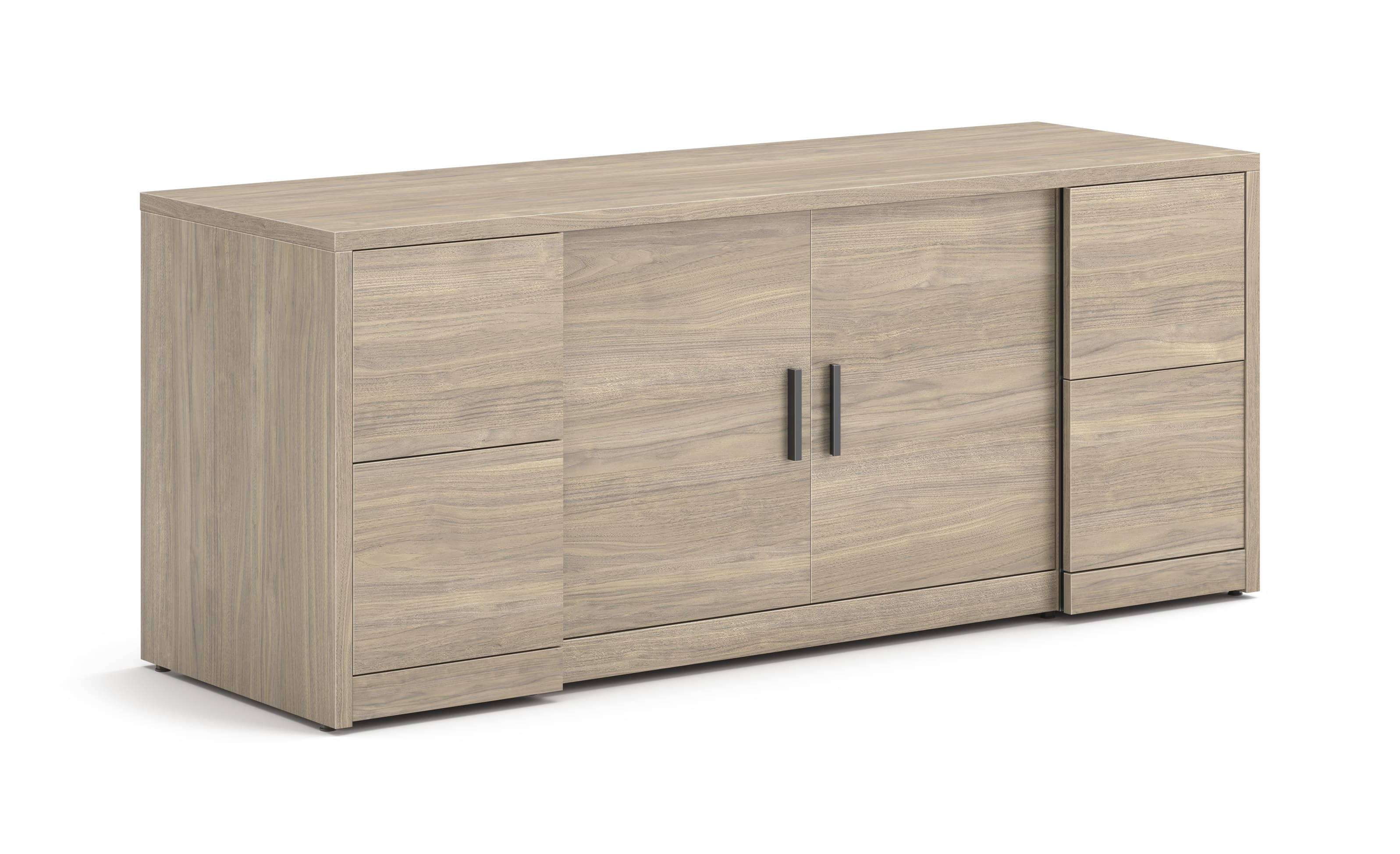 10500 Series credenza with doors and full pedestals.