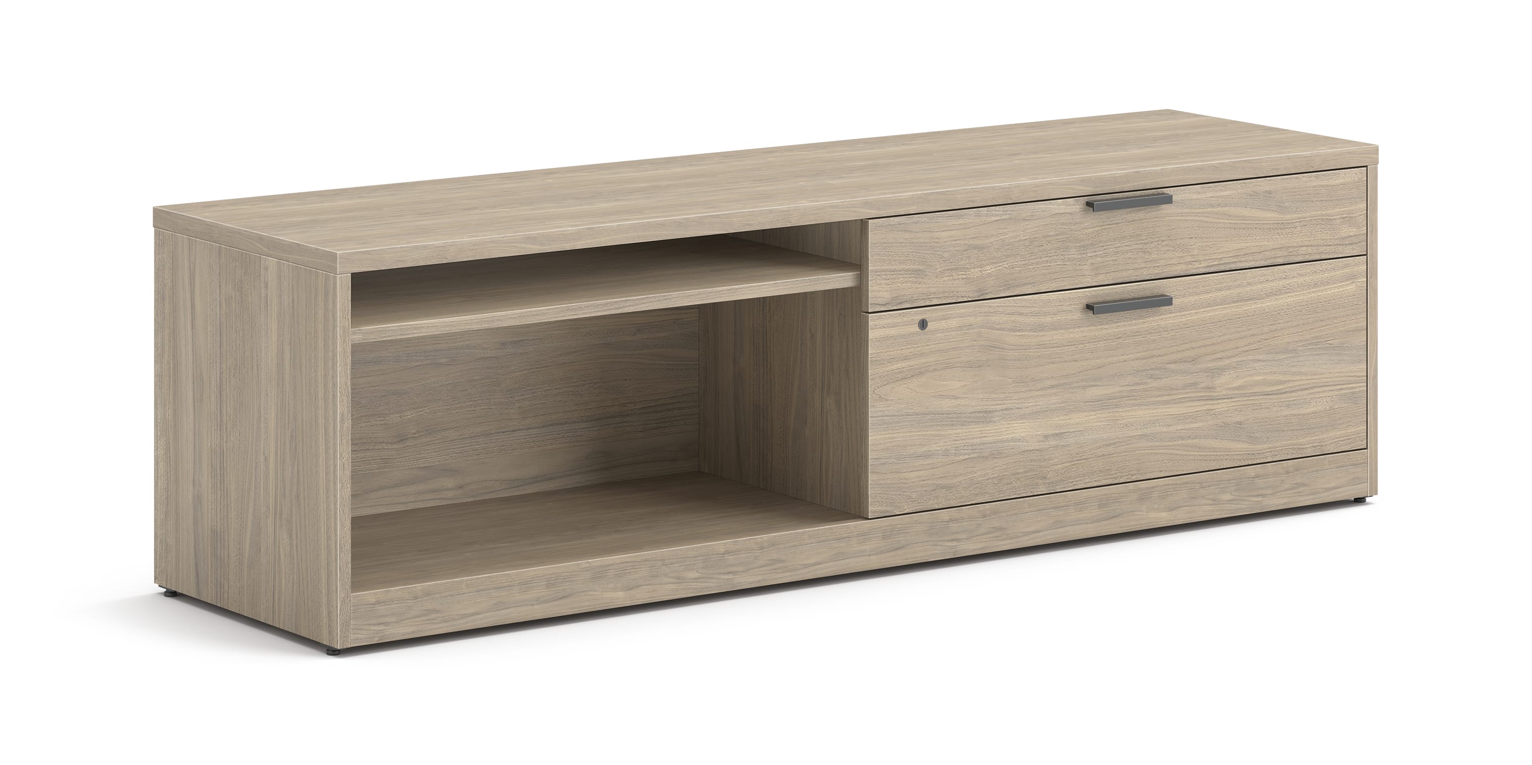 10500 Series low credenza with open shelves