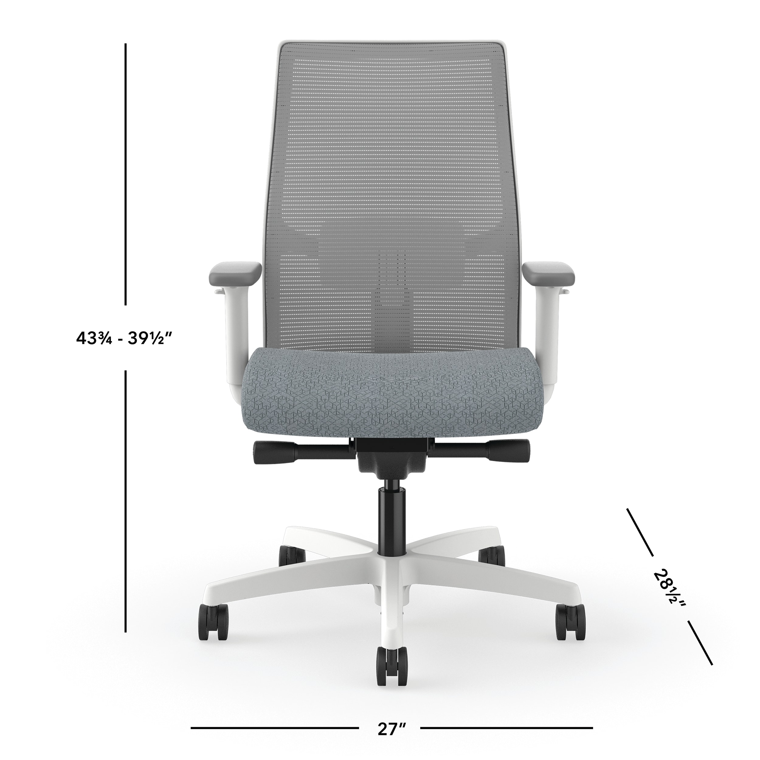 Ignition task chair in Basalt with Fog mesh and White frame