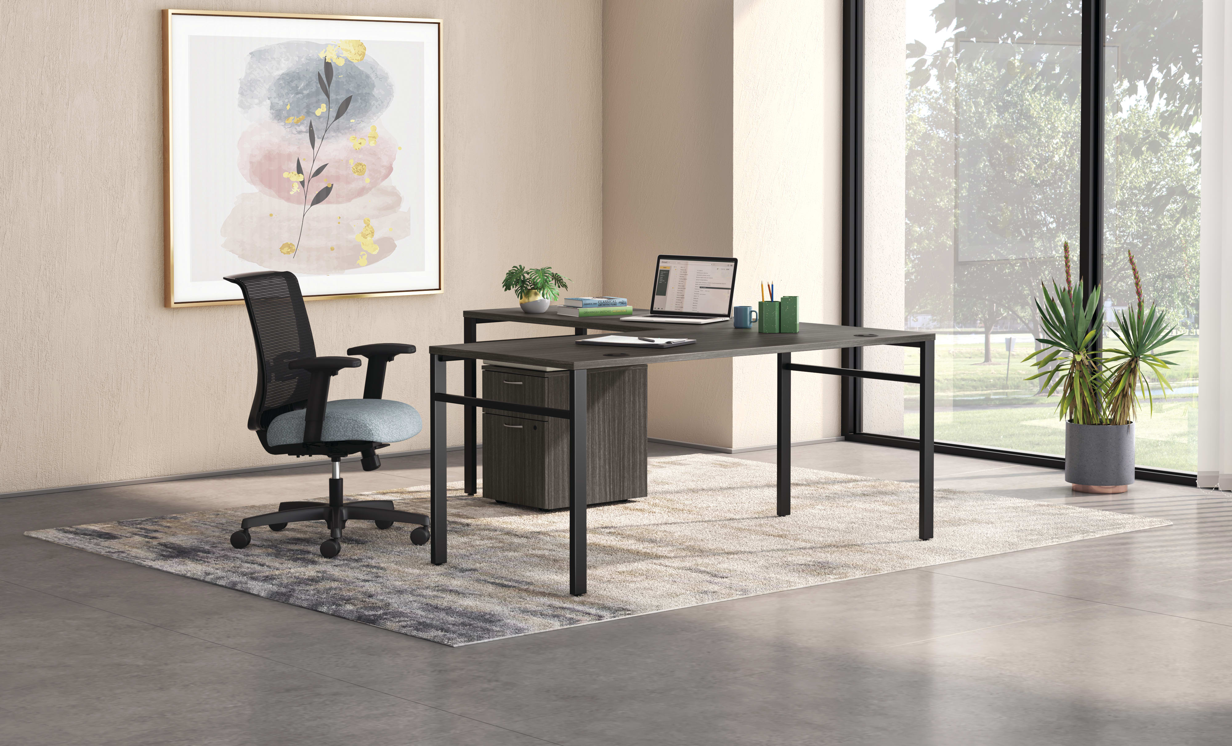 Mod desk and table with Convergence seating.